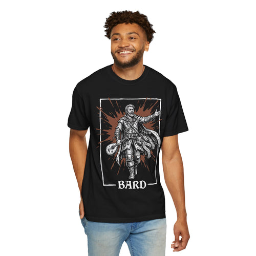 Bard Class T-Shirt | D&D Bardic Inspiration & Lute Gift | Unisex Comfort Colors® 1717 Male Design