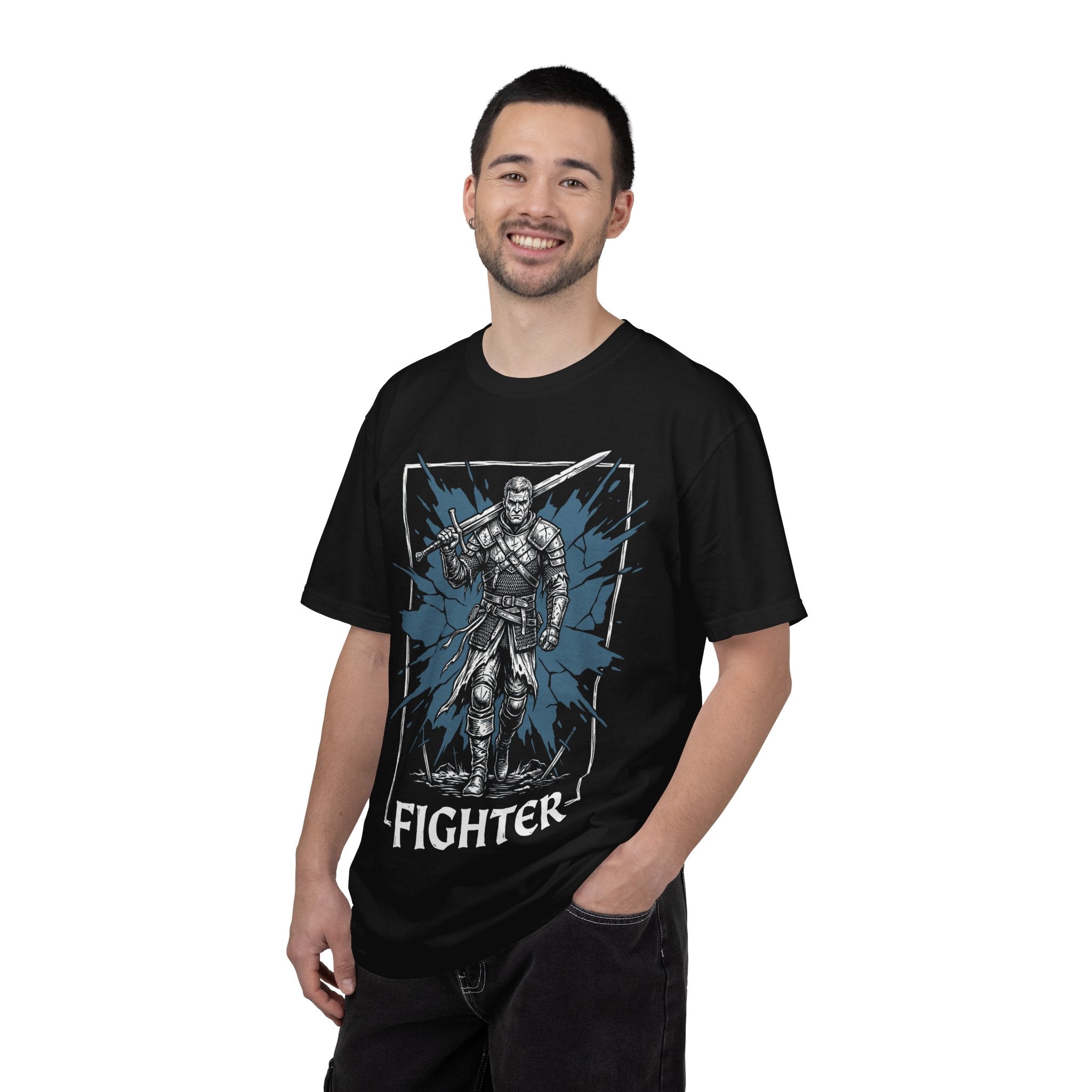 Fighter Class T-Shirt | D&D Warrior & Greatsword Gift | Unisex Comfort Colors® 1717 Male Design