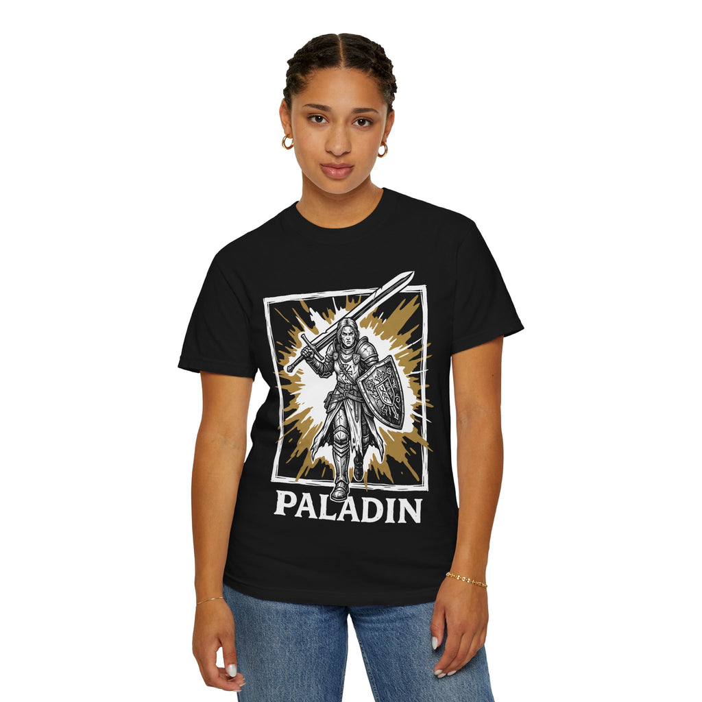 Paladin Class T-Shirt | D&D Divine Smite & Holy Warrior Gift | Unisex Comfort Colors® 1717 Female Design