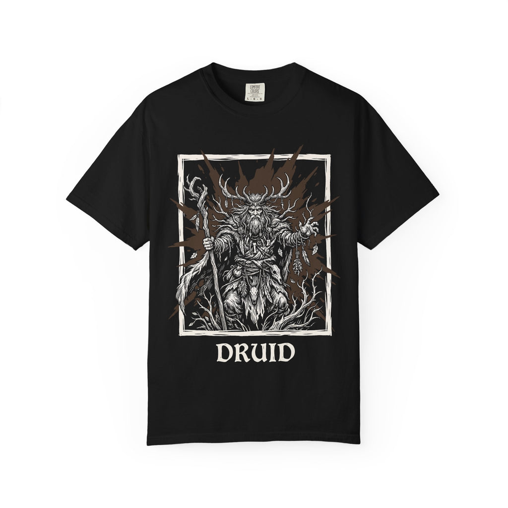 Druid Class T-Shirt | D&D Wild Shape & Nature Magic Gift | Unisex Comfort Colors® 1717 Male Design