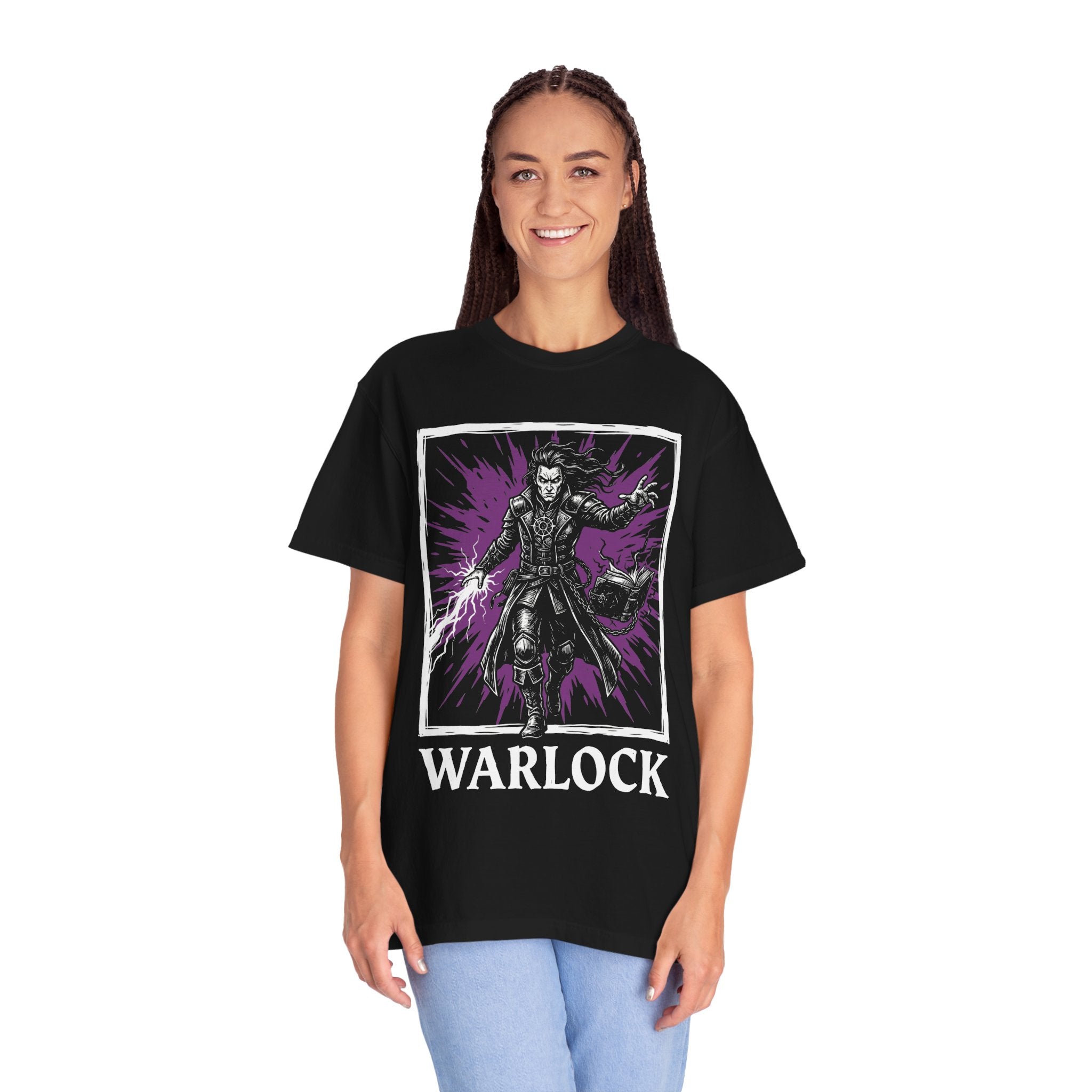 Warlock Class T-Shirt | D&D Eldritch Blast Gift | Unisex Comfort Colors® 1717 Male Design