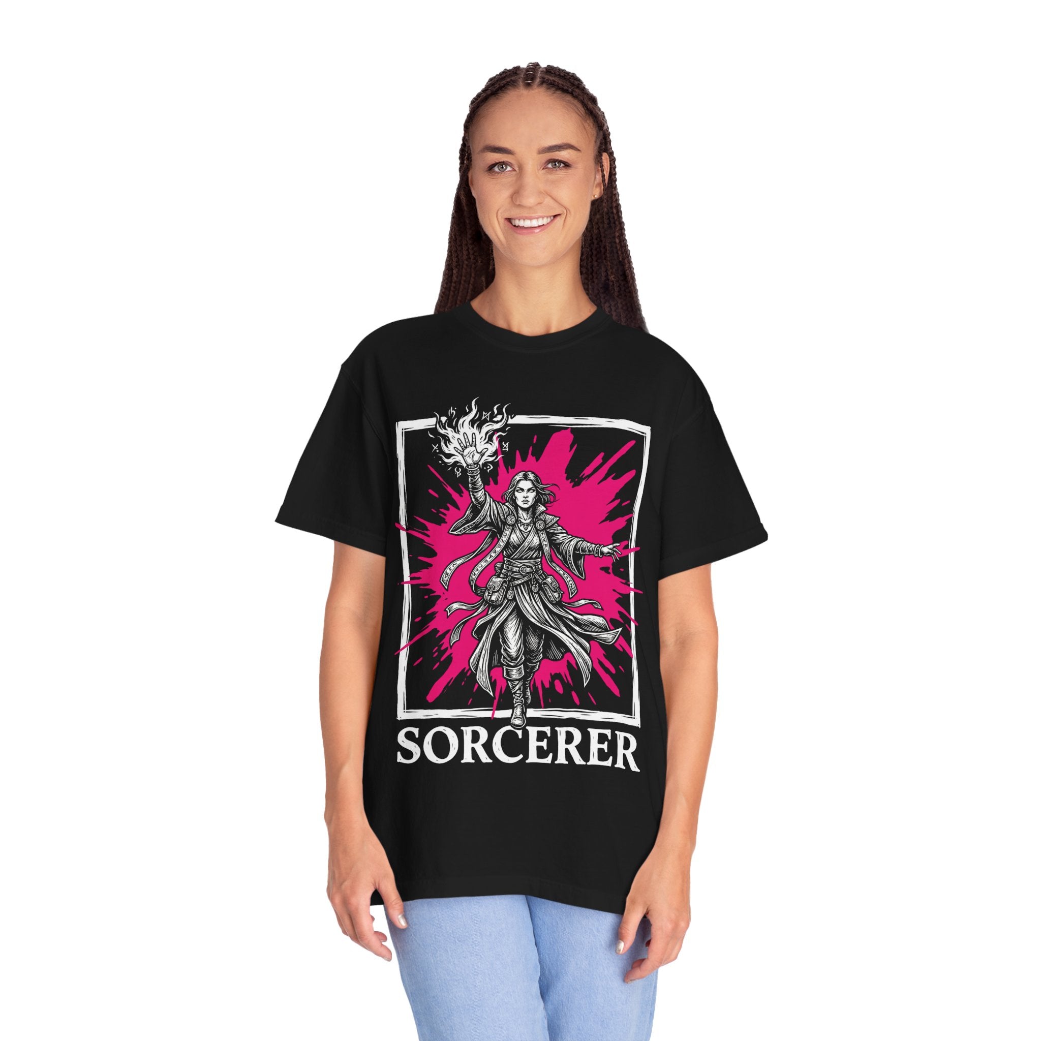 Sorcerer Class T-Shirt | D&D Innate Magic & Spellcaster Gift | Unisex Comfort Colors® 1717 Female Design