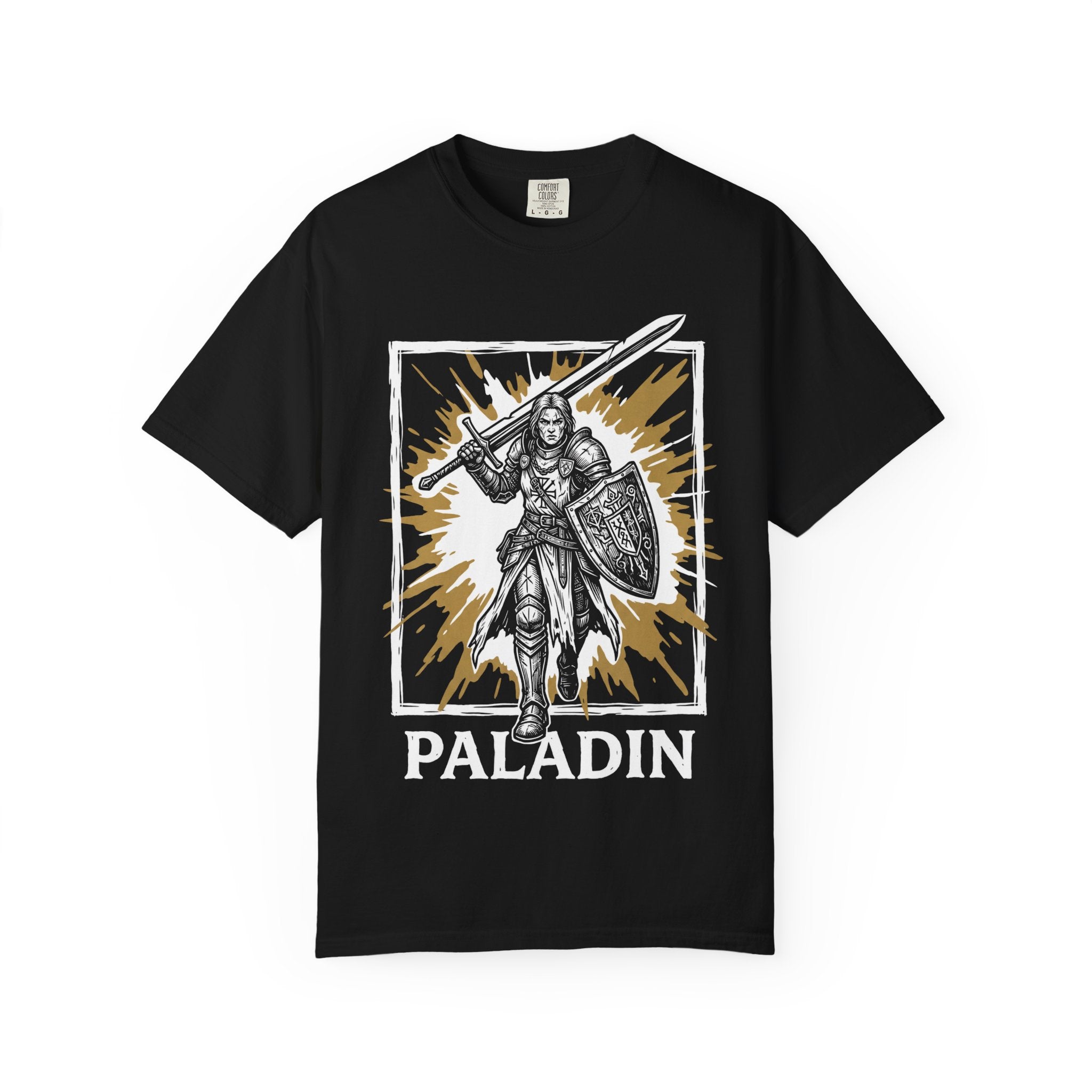 Paladin Class T-Shirt | D&D Divine Smite & Holy Warrior Gift | Unisex Comfort Colors® 1717 Female Design