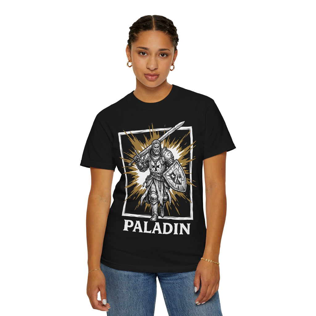 Paladin Class T-Shirt | D&D Divine Smite & Holy Warrior Gift | Unisex Comfort Colors® 1717 Male Design