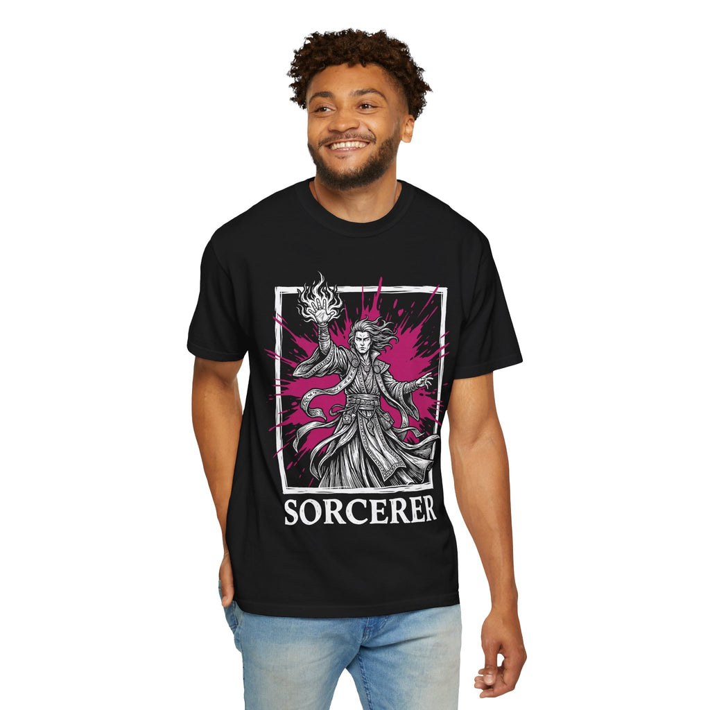 Sorcerer Class T-Shirt | D&D Innate Magic & Spellcaster Gift | Unisex Comfort Colors® 1717 Male Design