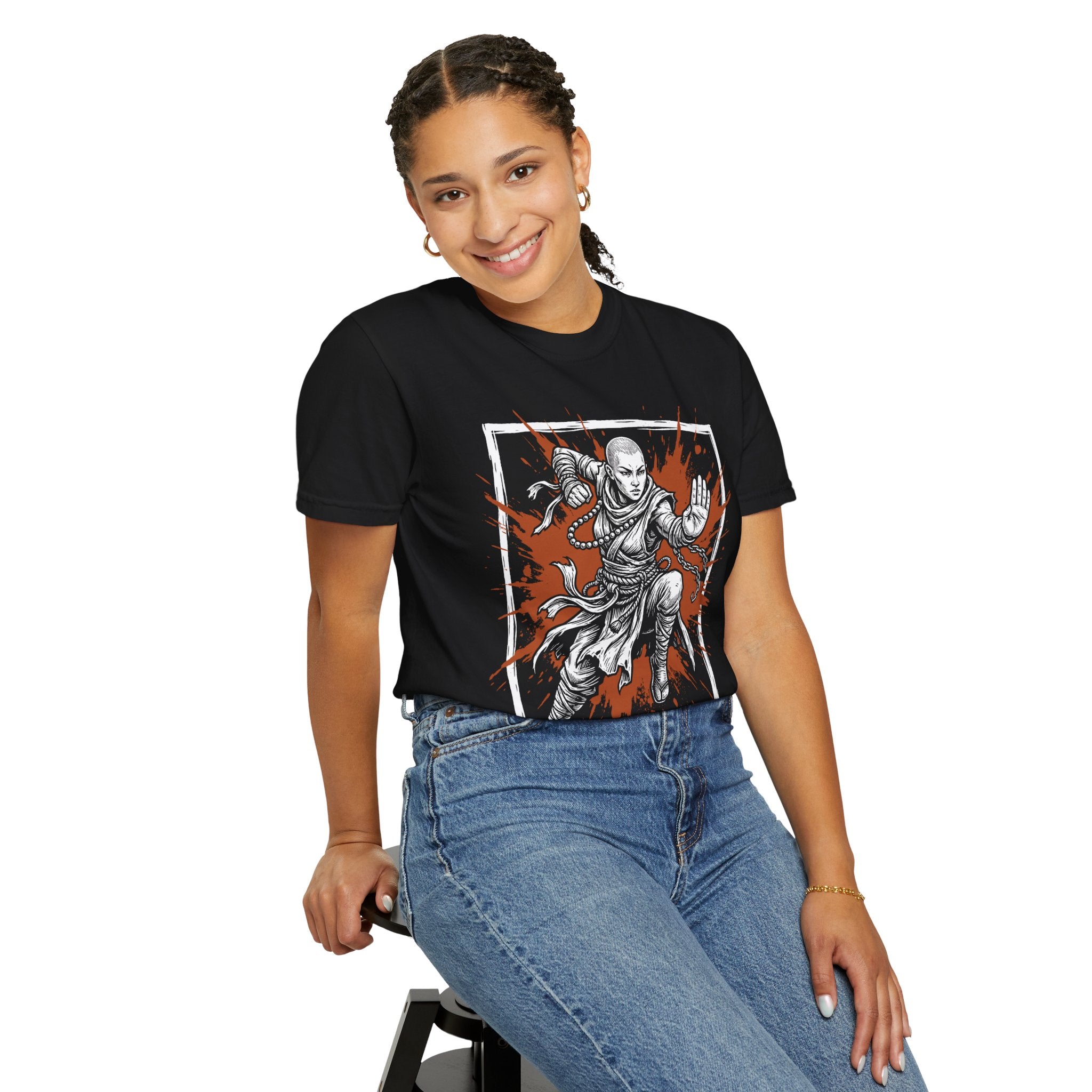 Monk Class T-Shirt | D&D Martial Arts & Ki Gift | Unisex Comfort Colors® 1717 Female Design