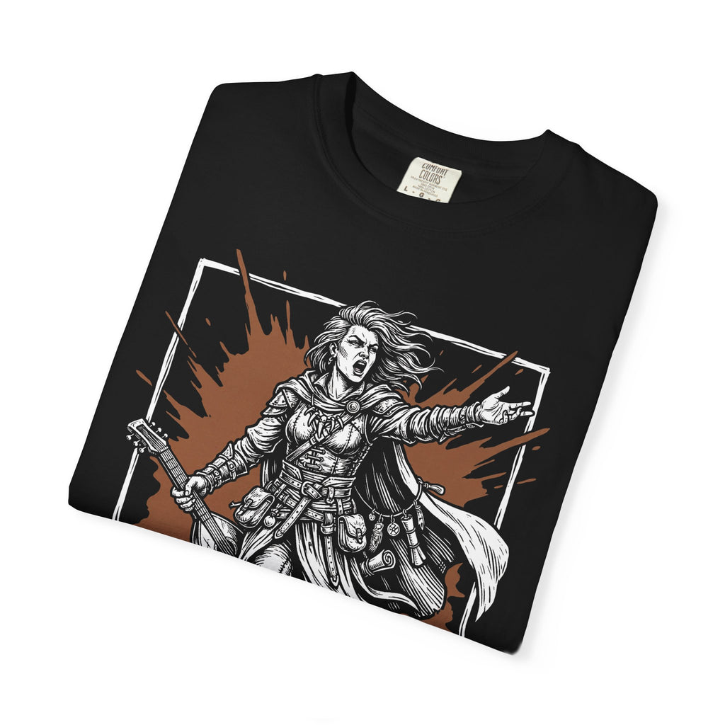 Bard Class T-Shirt | D&D Bardic Inspiration & Lute Gift | Unisex Comfort Colors® 1717 Female Design