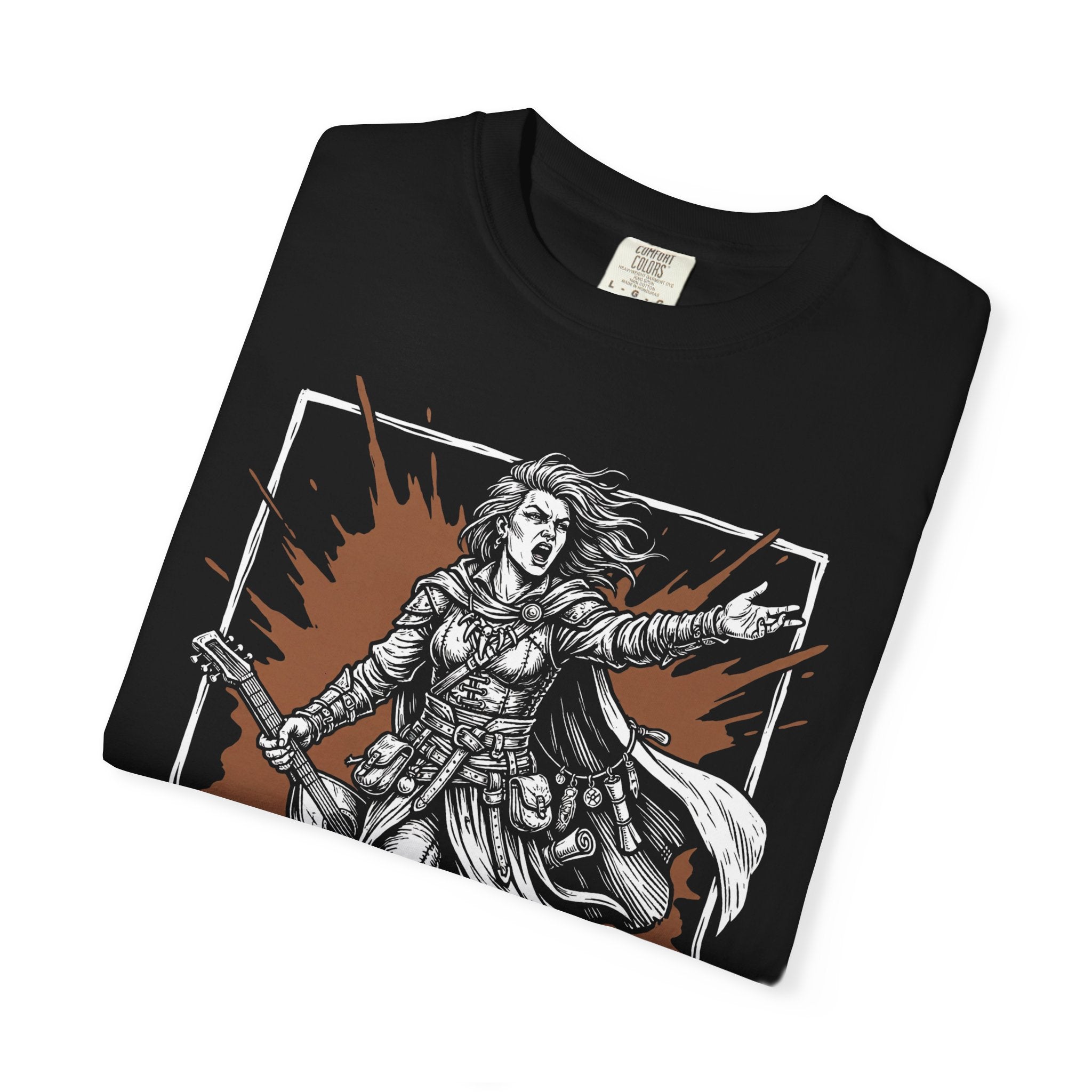 Bard Class T-Shirt | D&D Bardic Inspiration & Lute Gift | Unisex Comfort Colors® 1717 Female Design