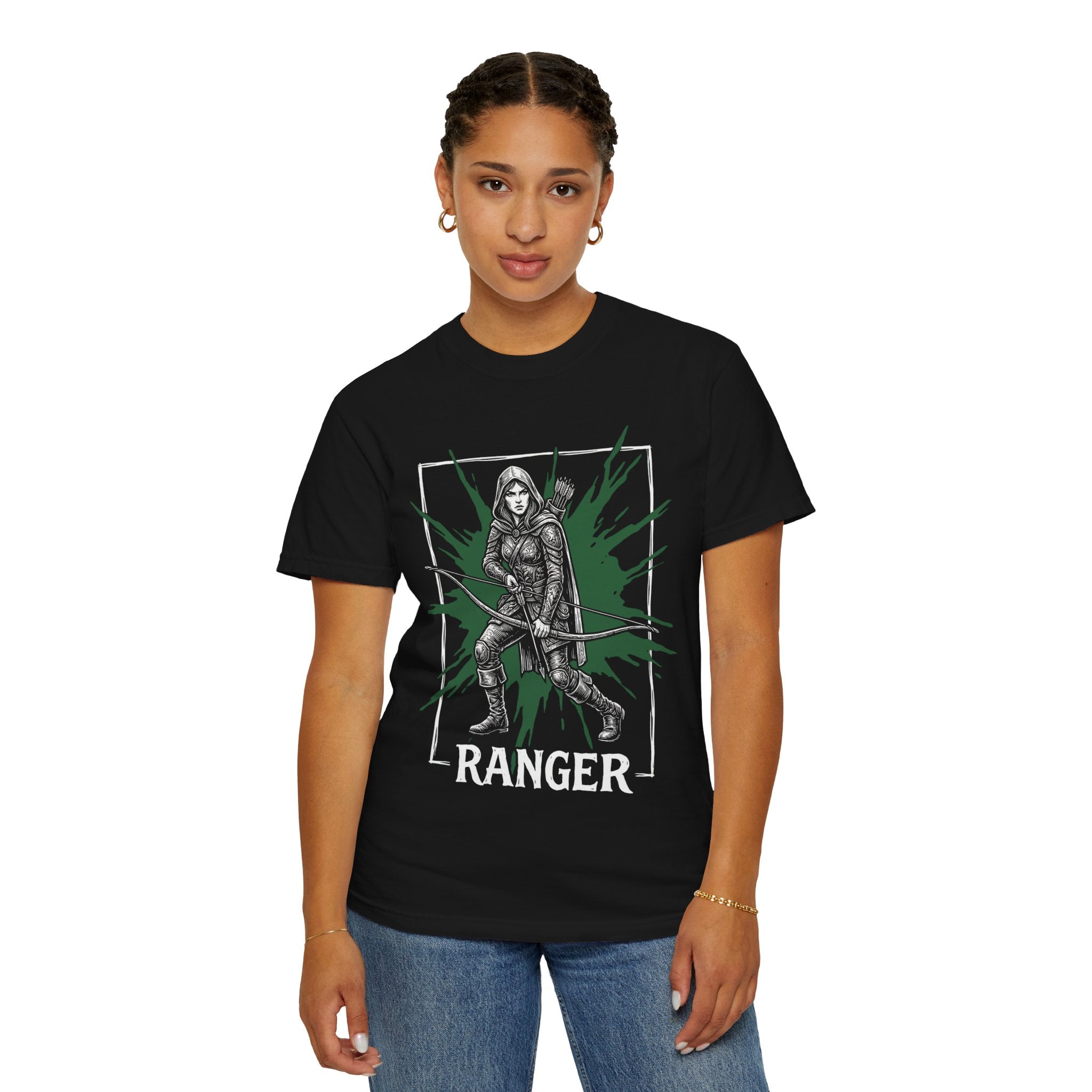 Ranger Class T-Shirt | D&D Archery & Survival Gift | Unisex Comfort Colors® 1717 Female Design