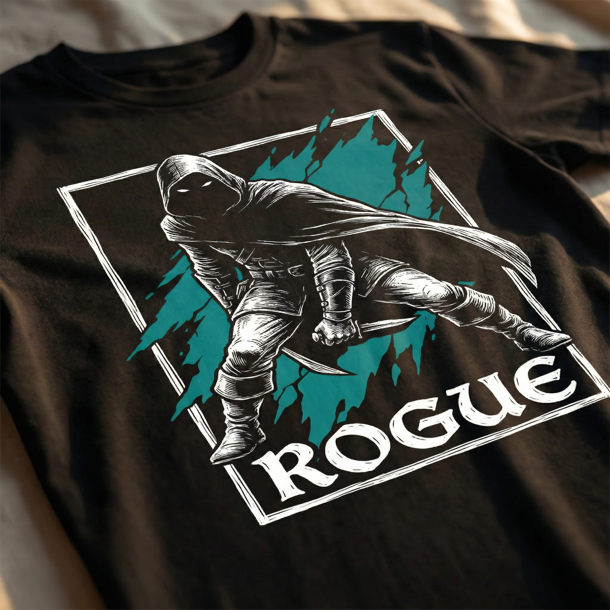 Rogue Class T-Shirt | D&D Sneak Attack & Assassin Gift | Unisex Comfort Colors® 1717 Male Design