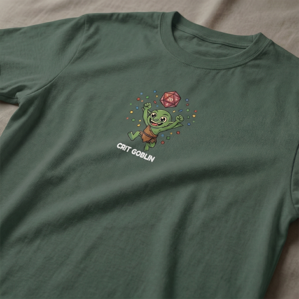 Crit Goblin T-Shirt | Funny DnD Tee | Dungeons and Dragons Gift | Natural 20 Shirt | Gift for D&D Players