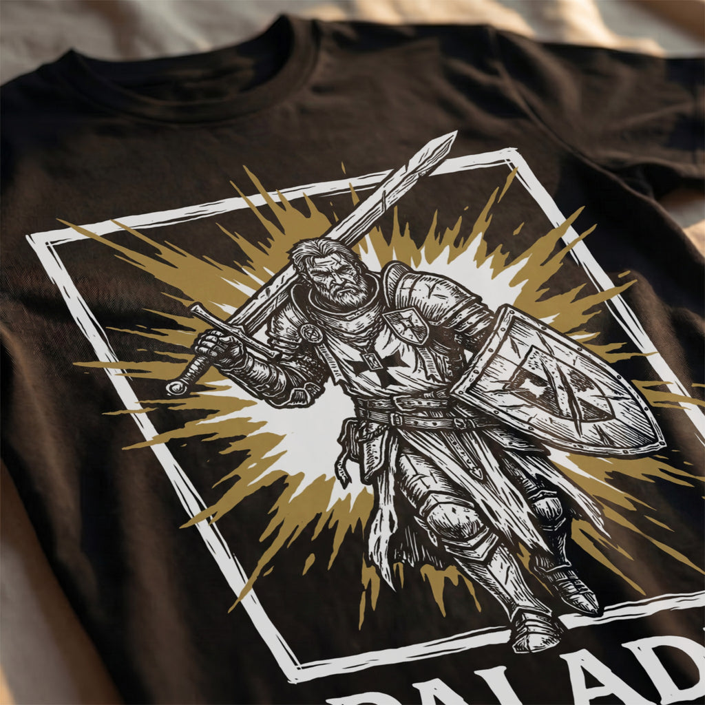Paladin Class T-Shirt | D&D Divine Smite & Holy Warrior Gift | Unisex Comfort Colors® 1717 Male Design