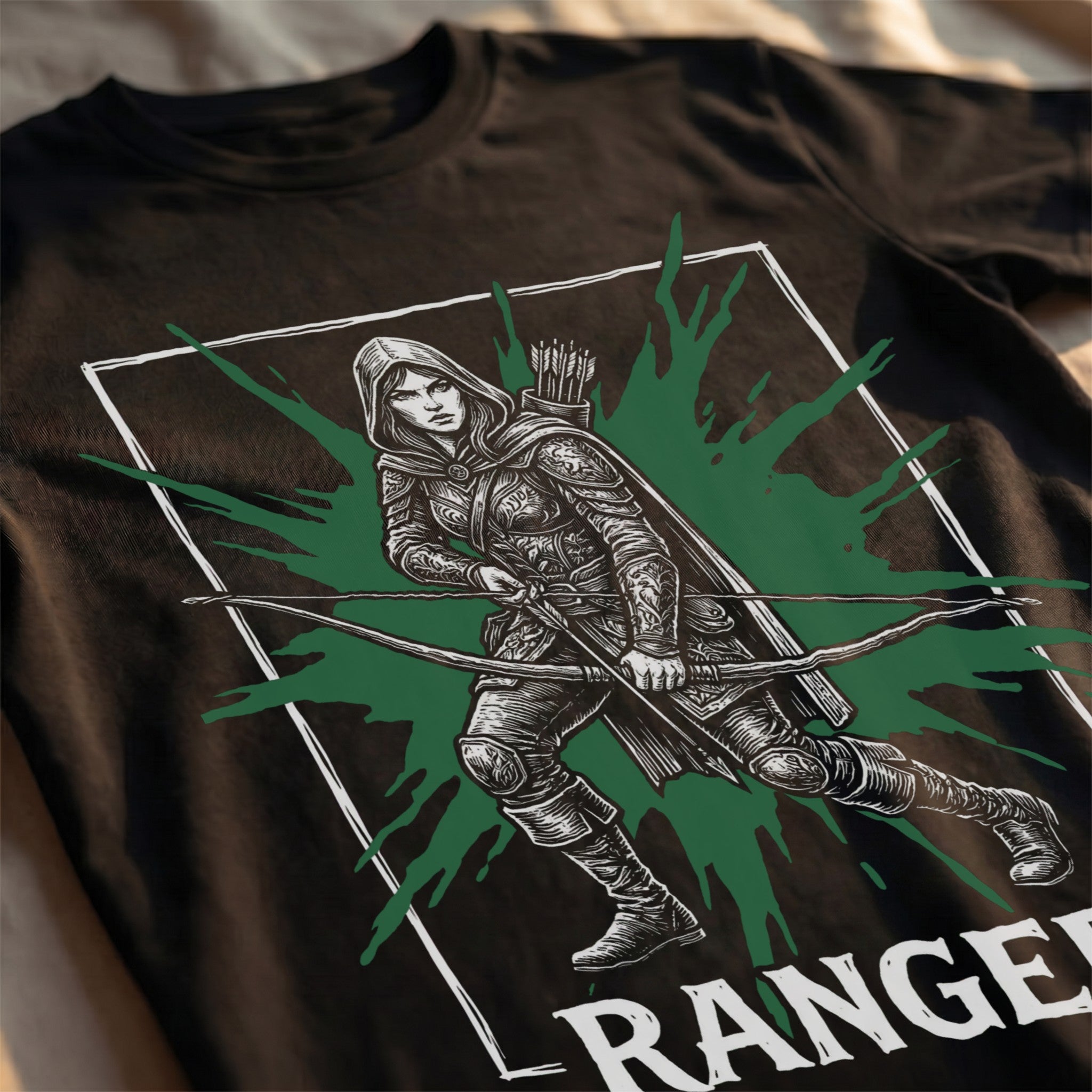 Ranger Class T-Shirt | D&D Archery & Survival Gift | Unisex Comfort Colors® 1717 Female Design