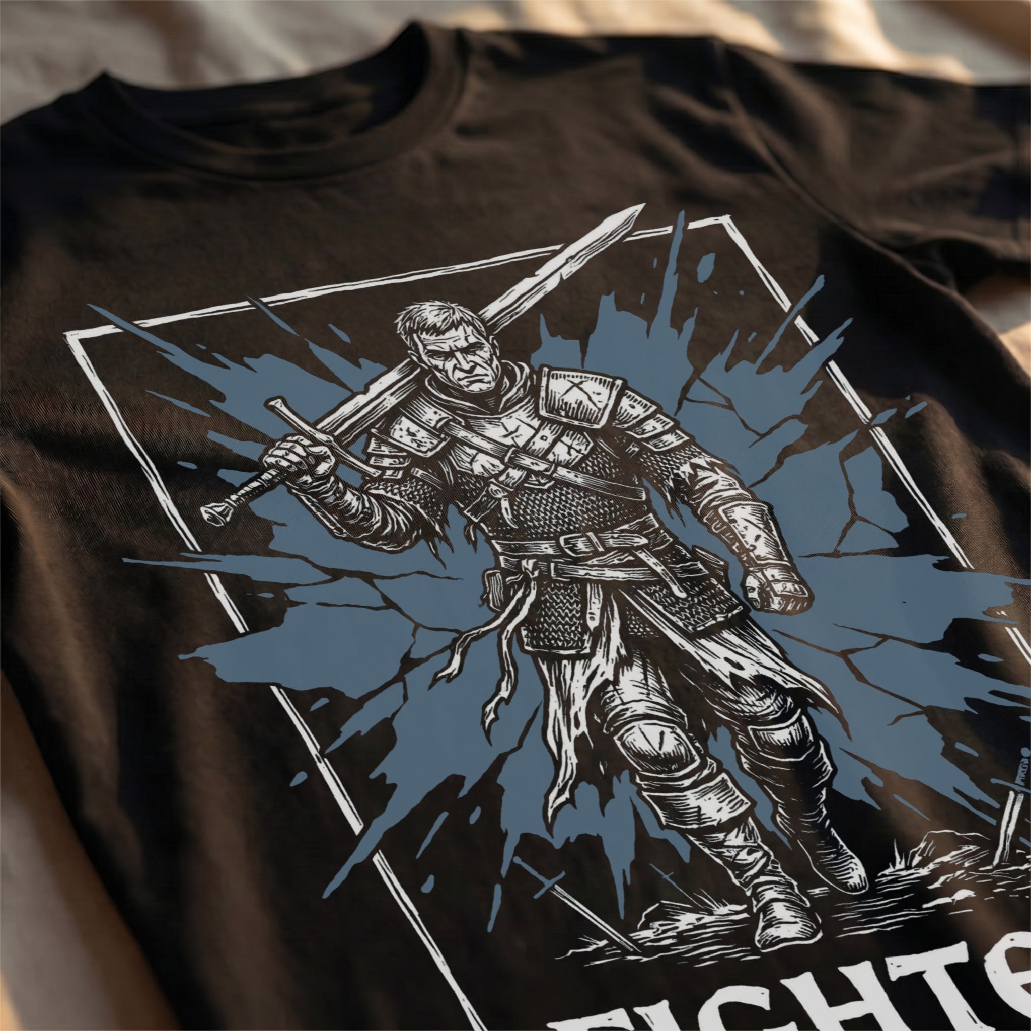 Fighter Class T-Shirt | D&D Warrior & Greatsword Gift | Unisex Comfort Colors® 1717 Male Design