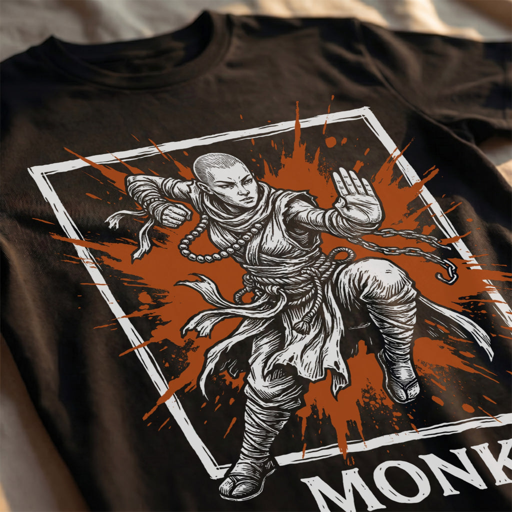 Monk Class T-Shirt | D&D Martial Arts & Ki Gift | Unisex Comfort Colors® 1717 Female Design