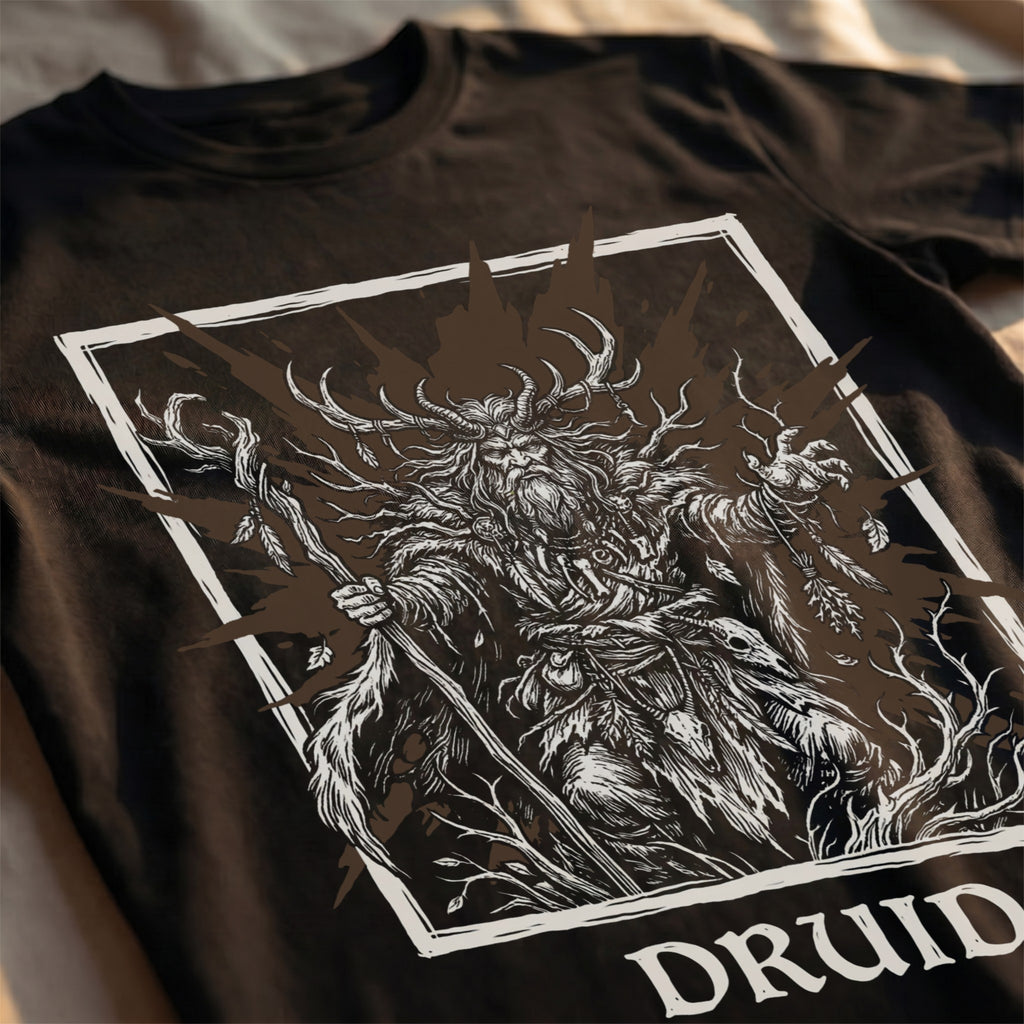 Druid Class T-Shirt | D&D Wild Shape & Nature Magic Gift | Unisex Comfort Colors® 1717 Male Design