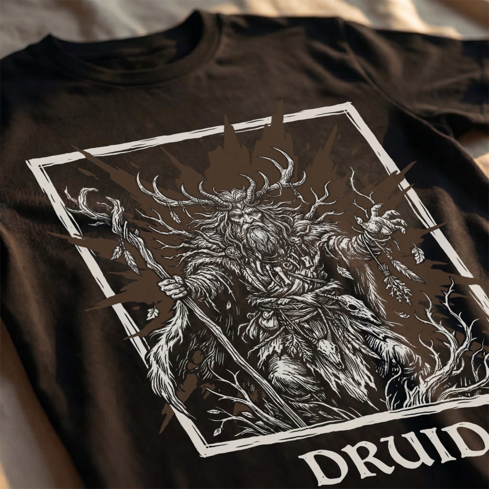 Druid Class T-Shirt | D&D Wild Shape & Nature Magic Gift | Unisex Comfort Colors® 1717 Male Design