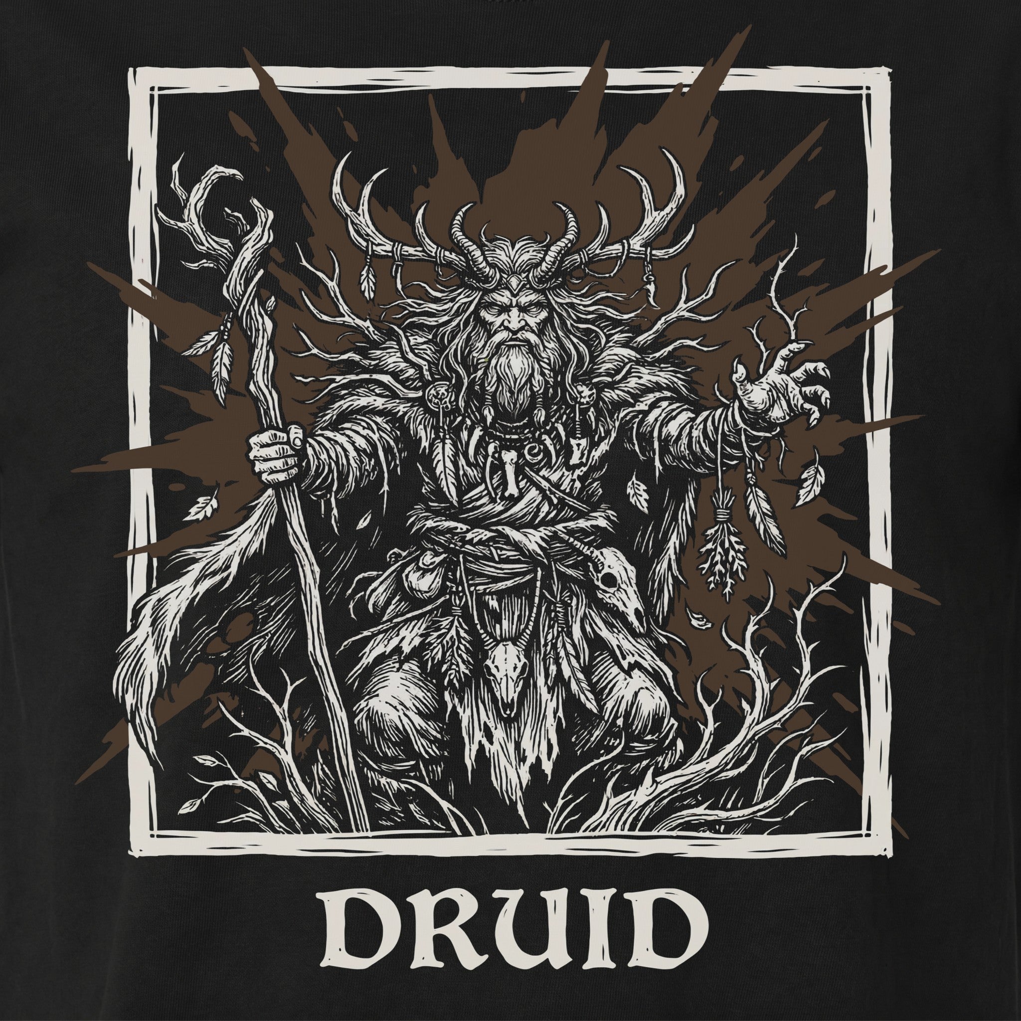 Druid Class T-Shirt | D&D Wild Shape & Nature Magic Gift | Unisex Comfort Colors® 1717 Male Design