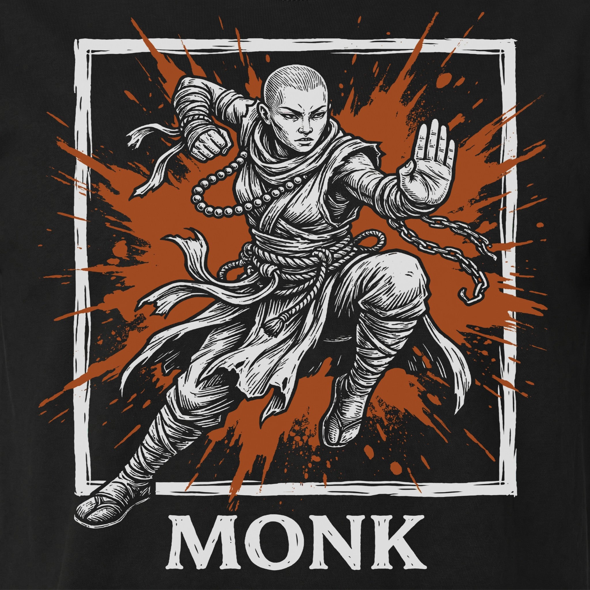 Monk Class T-Shirt | D&D Martial Arts & Ki Gift | Unisex Comfort Colors® 1717 Female Design