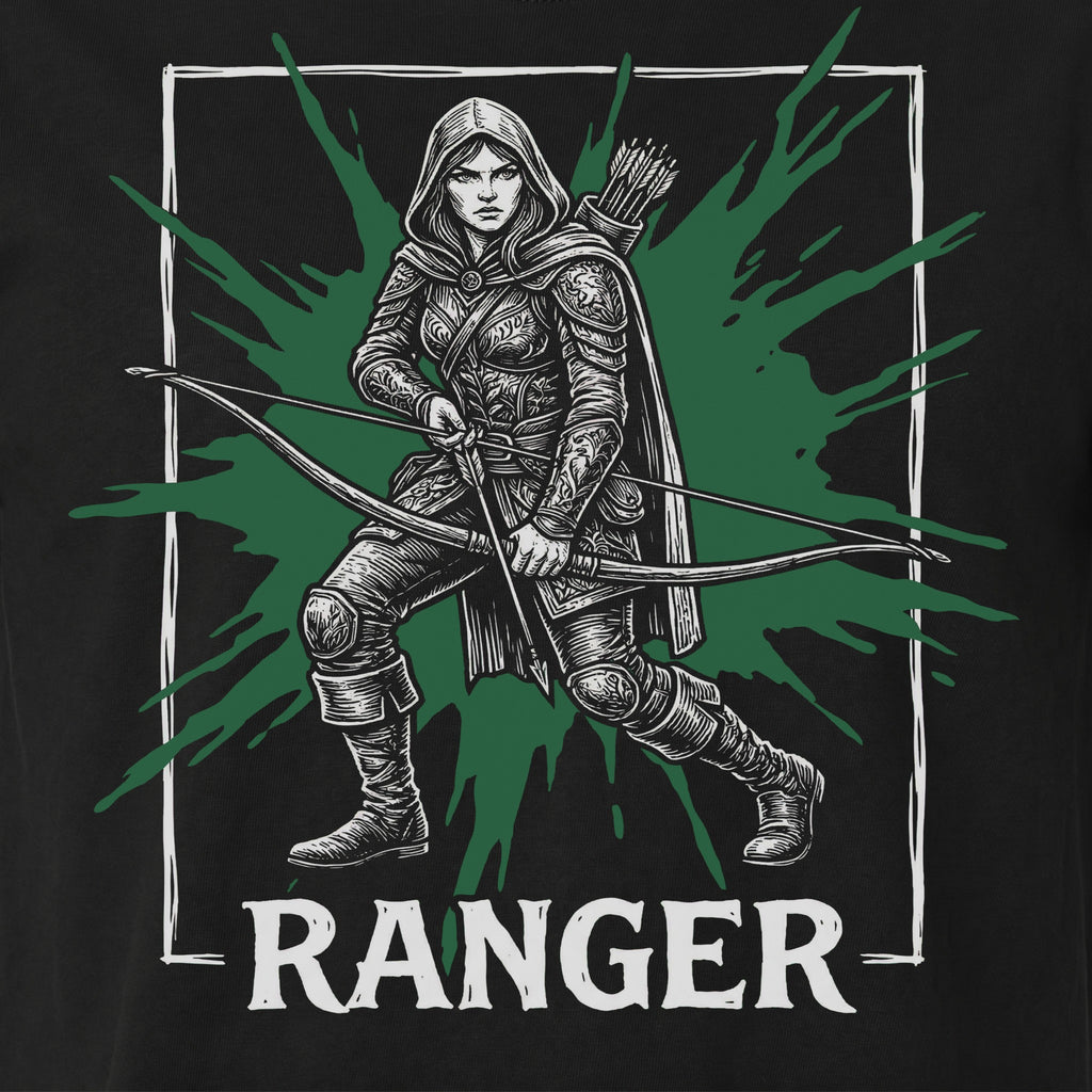 Ranger Class T-Shirt | D&D Archery & Survival Gift | Unisex Comfort Colors® 1717 Female Design