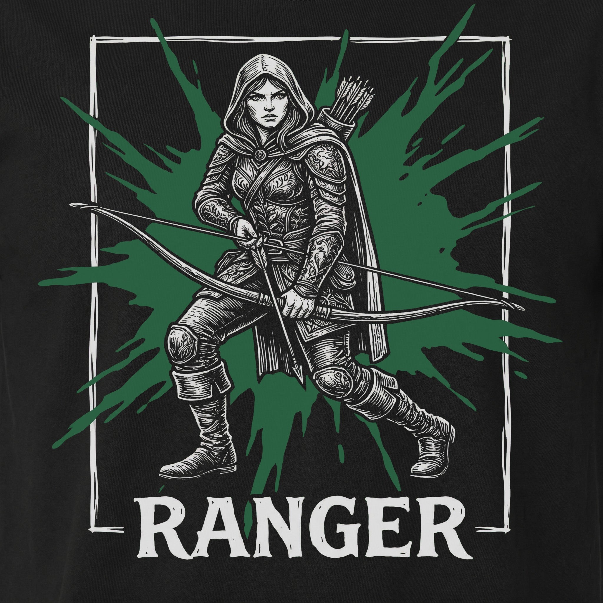 Ranger Class T-Shirt | D&D Archery & Survival Gift | Unisex Comfort Colors® 1717 Female Design