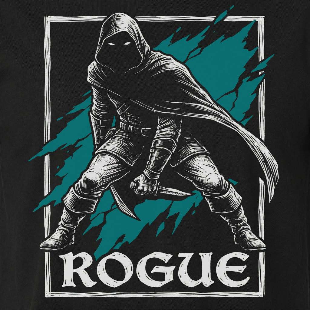 Rogue Class T-Shirt | D&D Sneak Attack & Assassin Gift | Unisex Comfort Colors® 1717 Male Design
