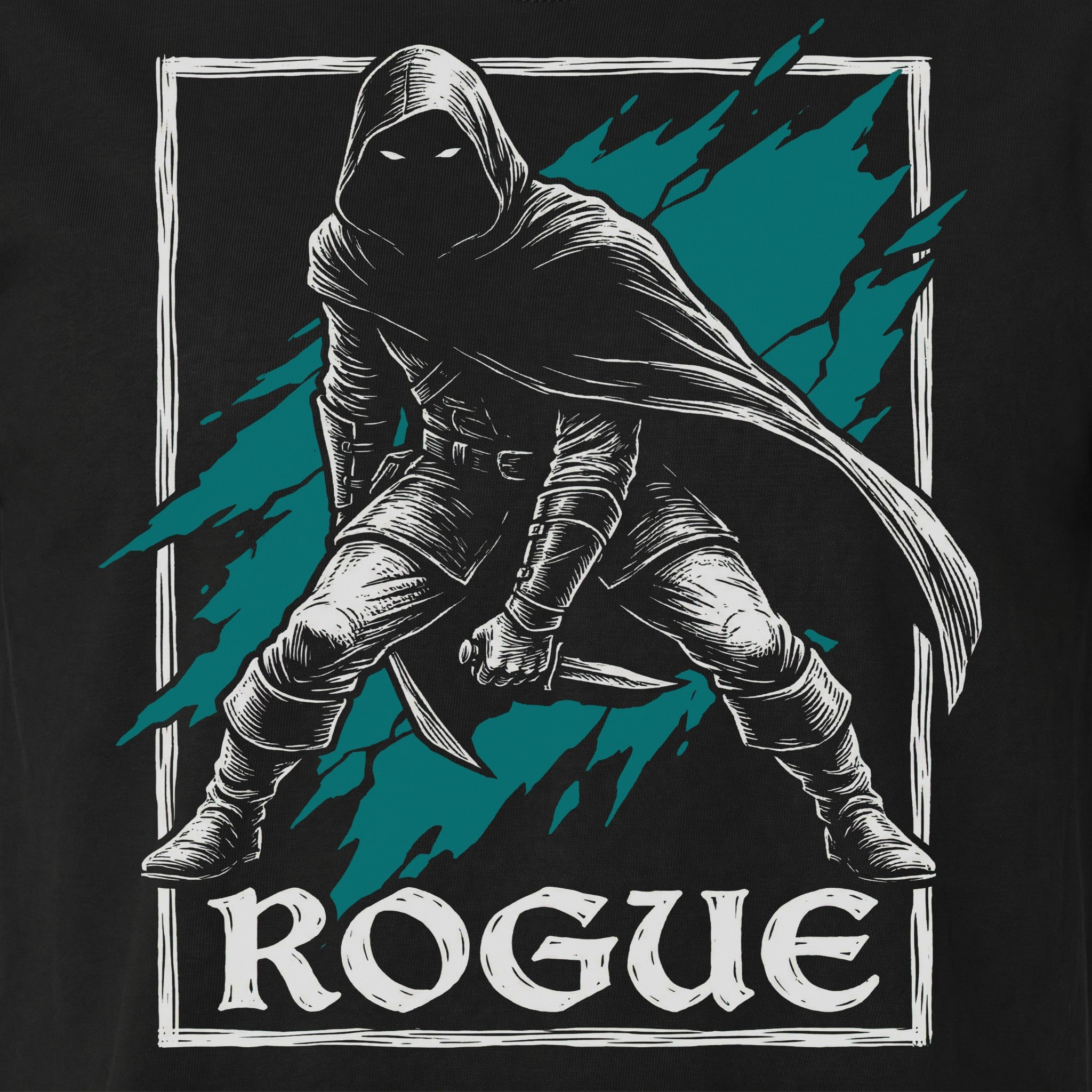 Rogue Class T-Shirt | D&D Sneak Attack & Assassin Gift | Unisex Comfort Colors® 1717 Male Design