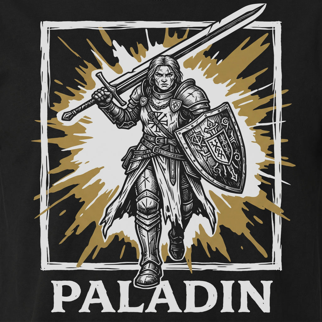 Paladin Class T-Shirt | D&D Divine Smite & Holy Warrior Gift | Unisex Comfort Colors® 1717 Female Design