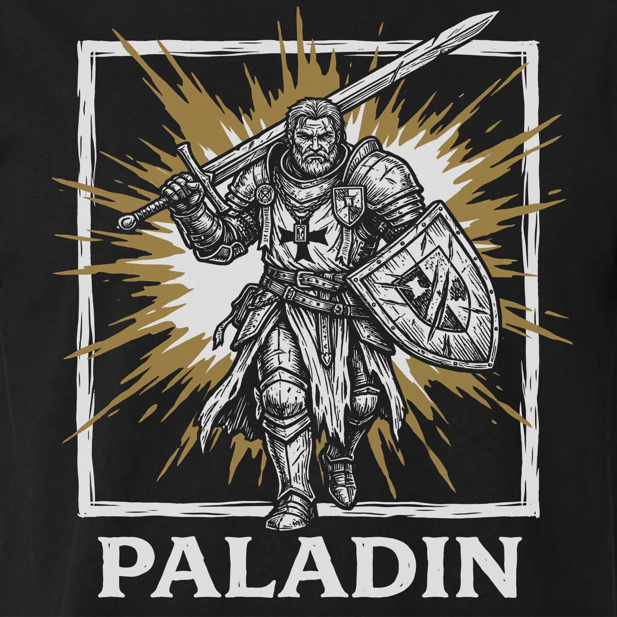 Paladin Class T-Shirt | D&D Divine Smite & Holy Warrior Gift | Unisex Comfort Colors® 1717 Male Design