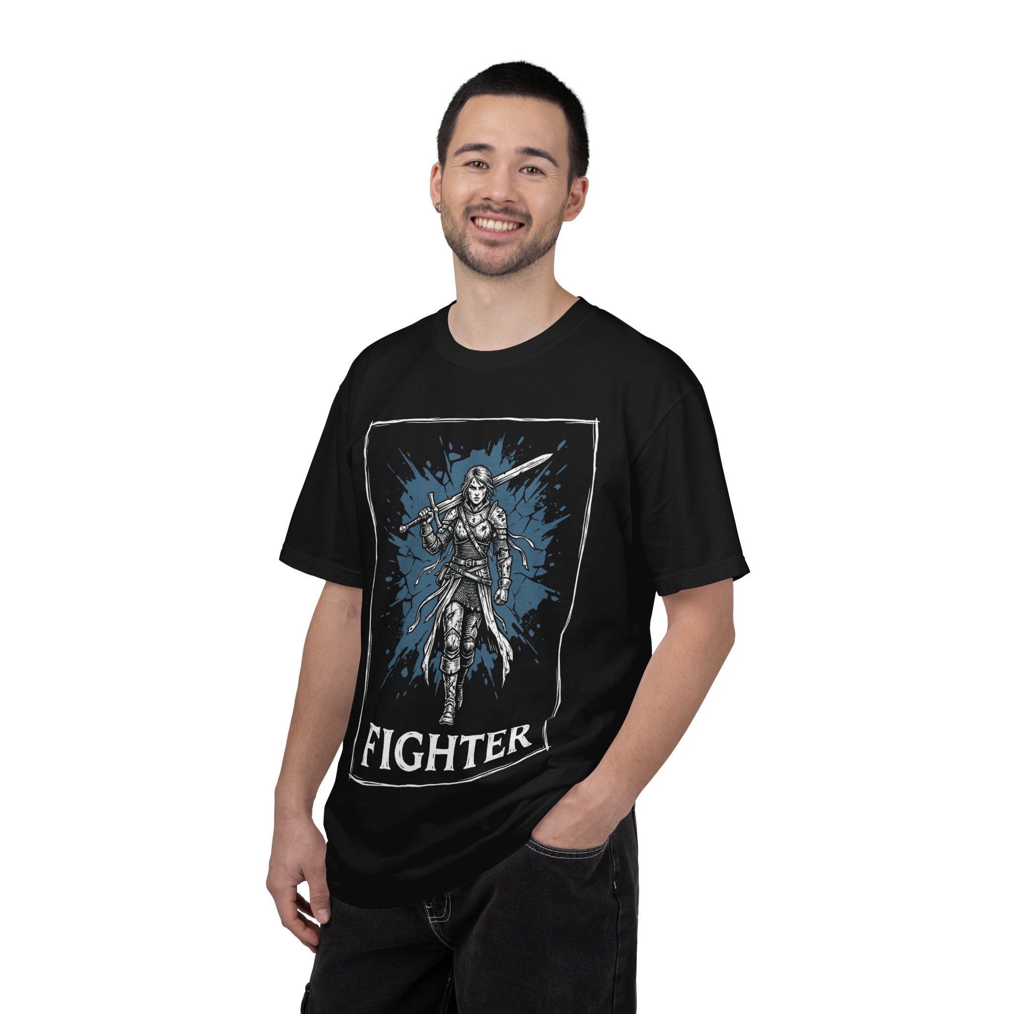 Fighter Class T-Shirt | D&D Warrior & Greatsword Gift | Unisex Comfort Colors® 1717 Female Design