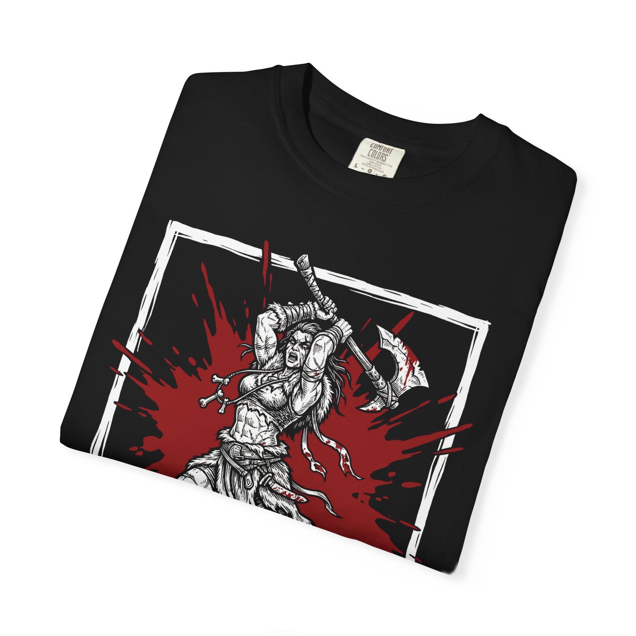 Barbarian Class T-Shirt | D&D Rage & Great Axe Gift | Unisex Comfort Colors® 1717 Female Design