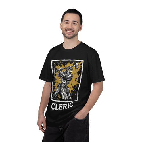 Cleric Class T-Shirt | D&D Divine Hammer & Healer Gift | Unisex Comfort Colors® 1717 Male Design