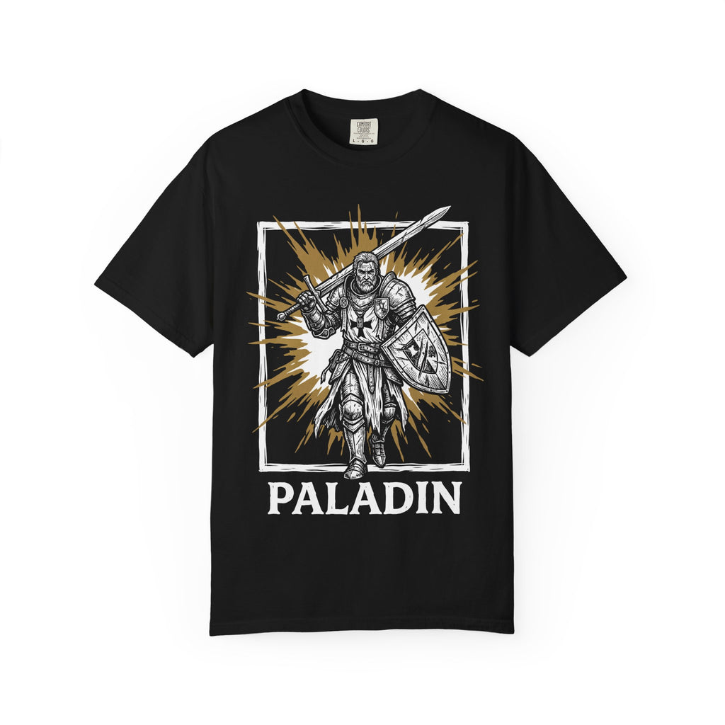 Paladin Class T-Shirt | D&D Divine Smite & Holy Warrior Gift | Unisex Comfort Colors® 1717 Male Design