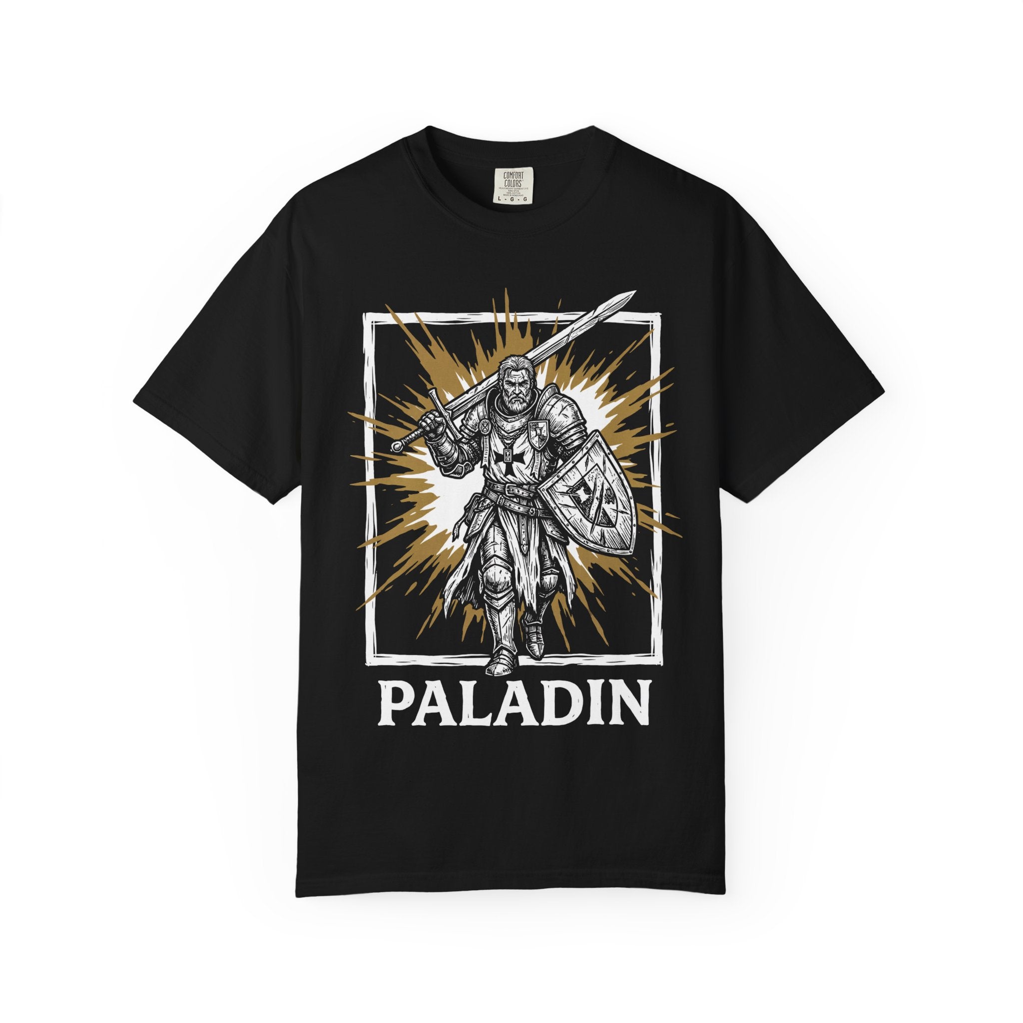 Paladin Class T-Shirt | D&D Divine Smite & Holy Warrior Gift | Unisex Comfort Colors® 1717 Male Design