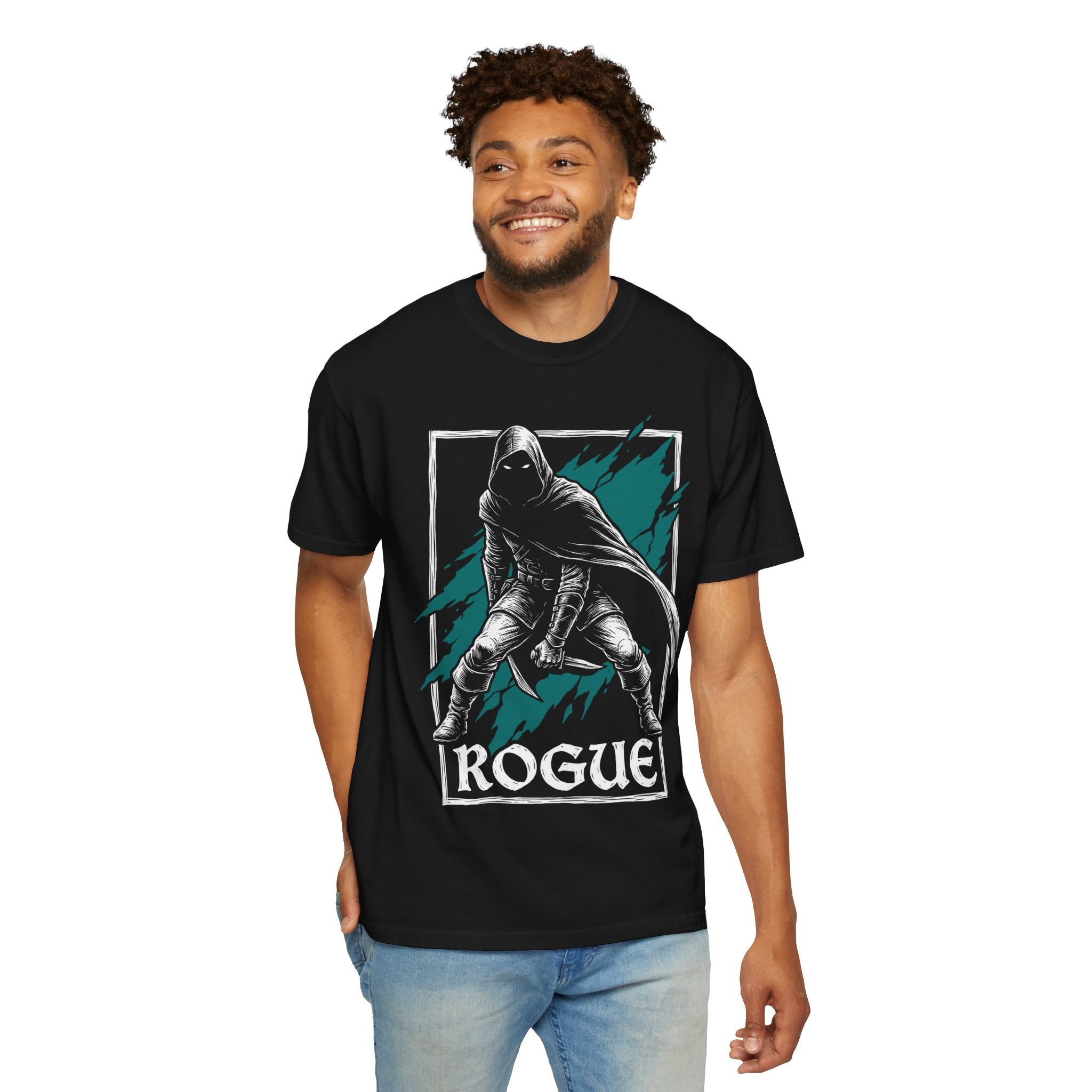 Rogue Class T-Shirt | D&D Sneak Attack & Assassin Gift | Unisex Comfort Colors® 1717 Male Design