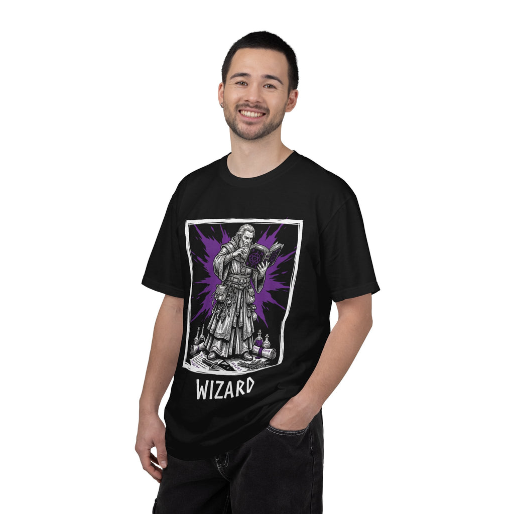 Wizard Class T-Shirt | D&D Arcane Magic & Spellbook Gift | Unisex Comfort Colors® 1717 Male Design