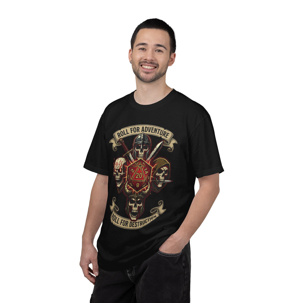 Roll for Adventure T-Shirt | D20 Skull Dice RPG Gift | Unisex Comfort Colors® 1717