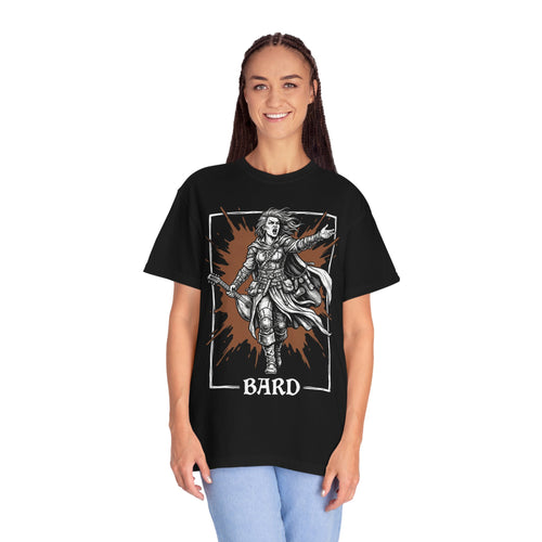 Bard Class T-Shirt | D&D Bardic Inspiration & Lute Gift | Unisex Comfort Colors® 1717 Female Design