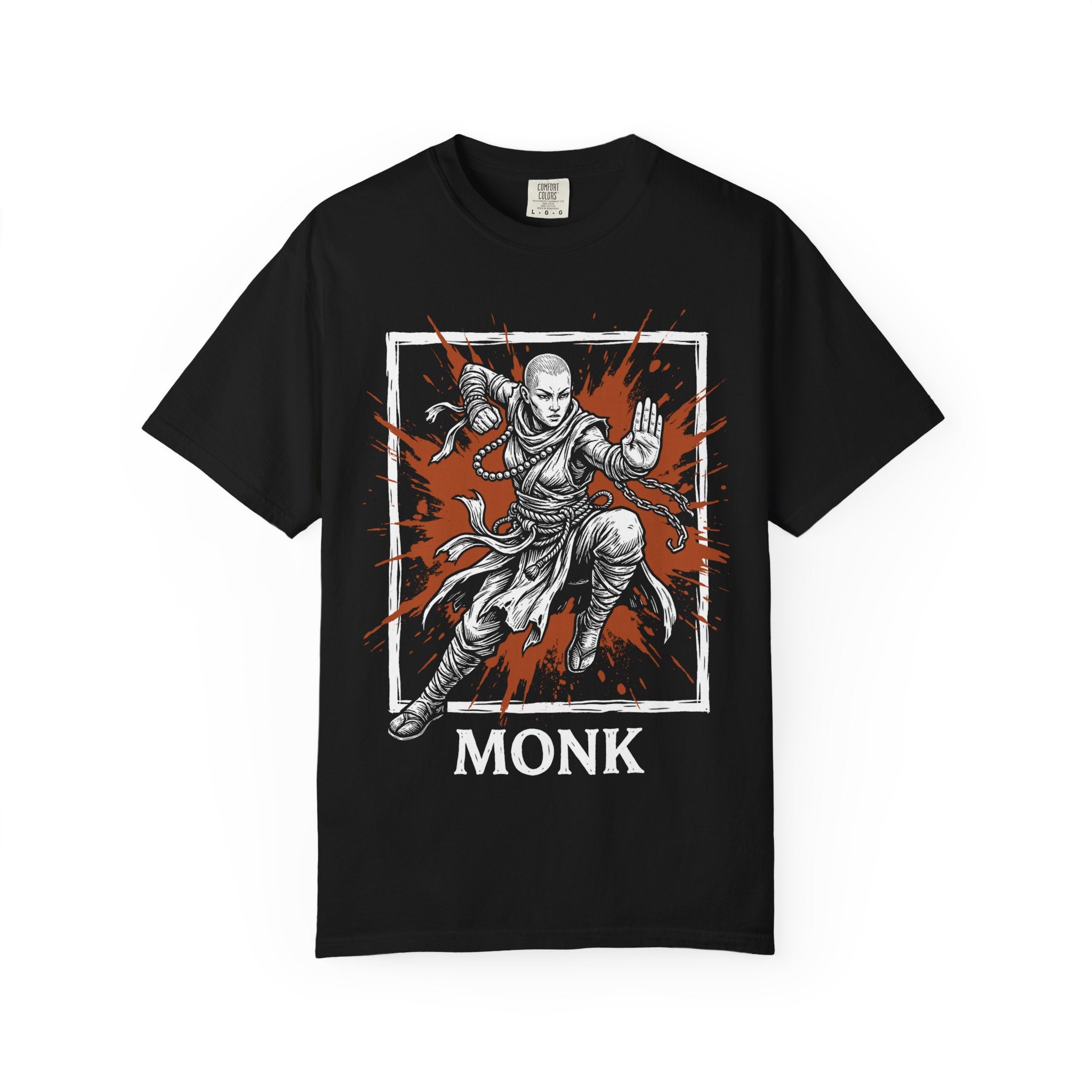 Monk Class T-Shirt | D&D Martial Arts & Ki Gift | Unisex Comfort Colors® 1717 Female Design