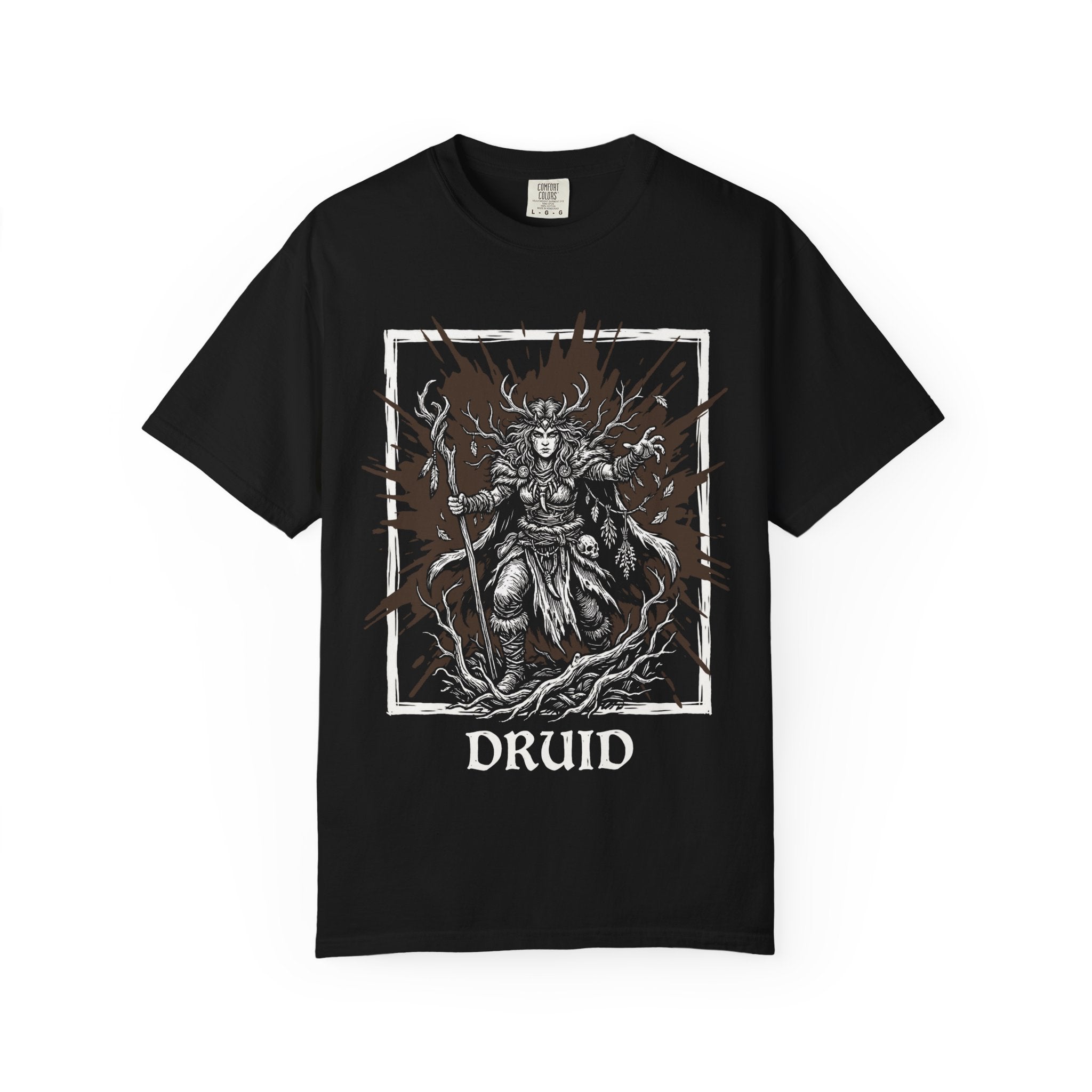 Druid Class T-Shirt | D&D Wild Shape & Nature Magic Gift | Unisex Comfort Colors® 1717 Female Design