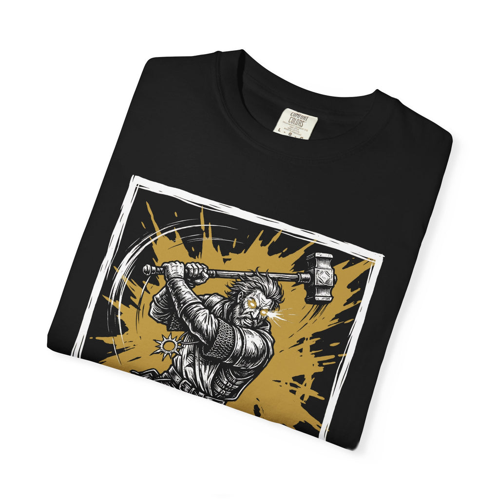 Cleric Class T-Shirt | D&D Divine Hammer & Healer Gift | Unisex Comfort Colors® 1717 Male Design