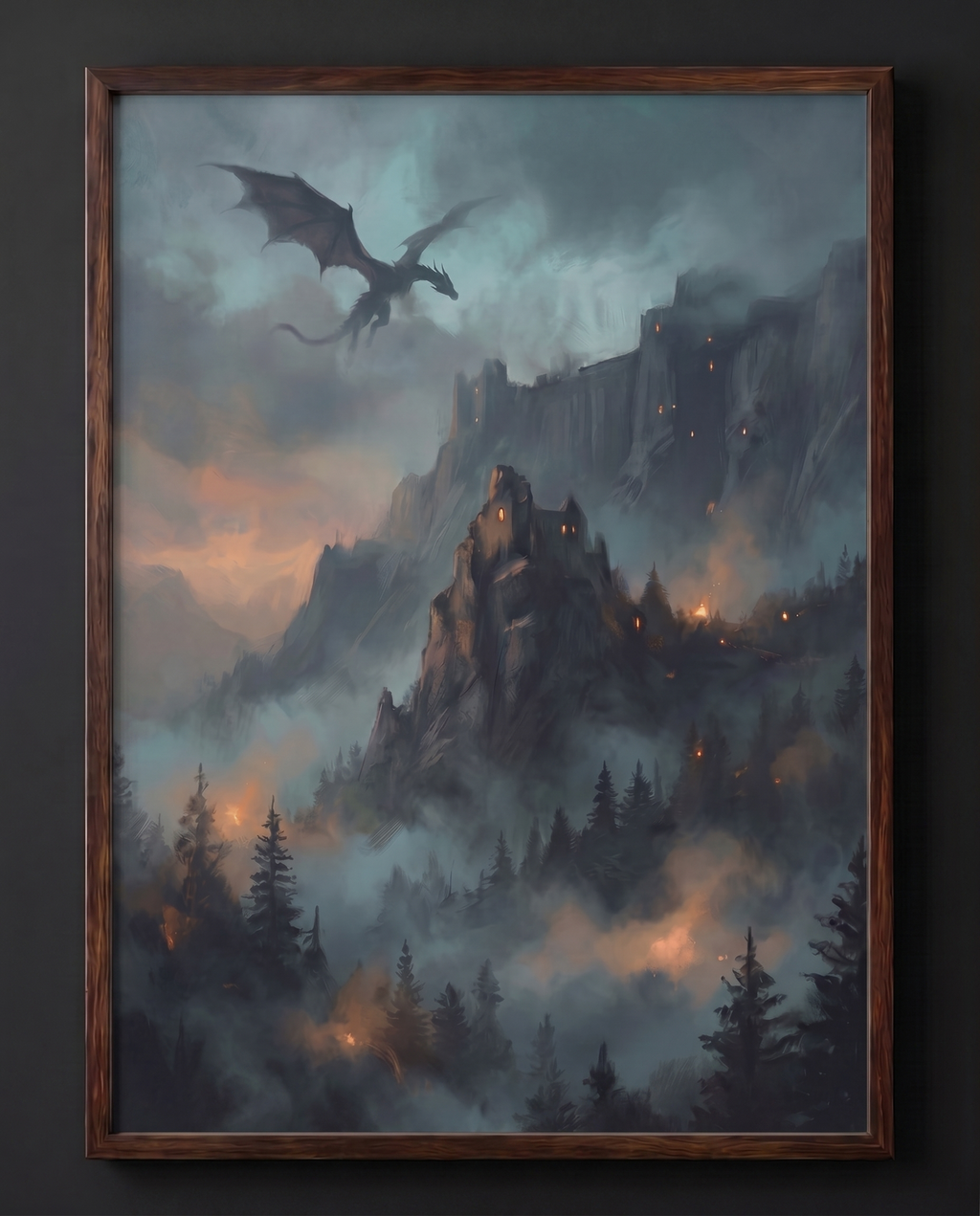 Dragon's Siege — Dark Fantasy Art Print