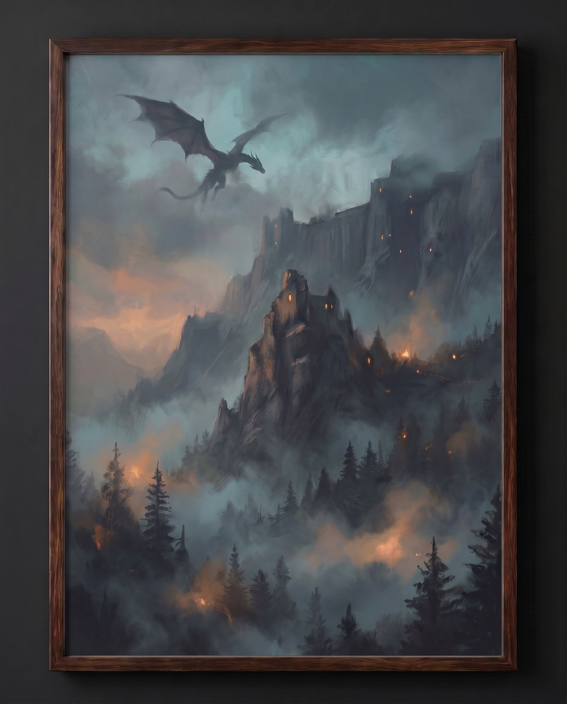 Dragon's Siege — Dark Fantasy Art Print