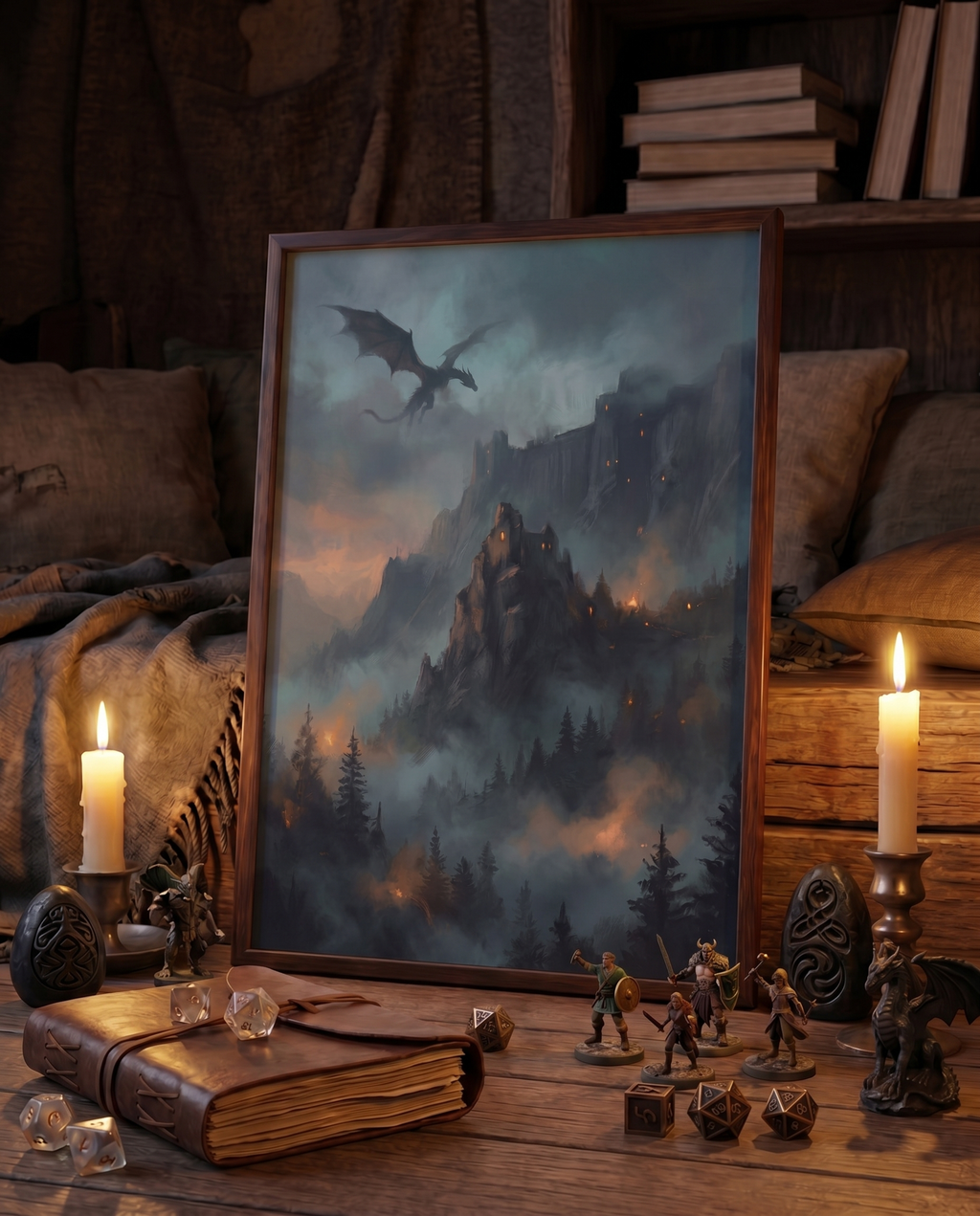 Dragon's Siege — Dark Fantasy Art Print
