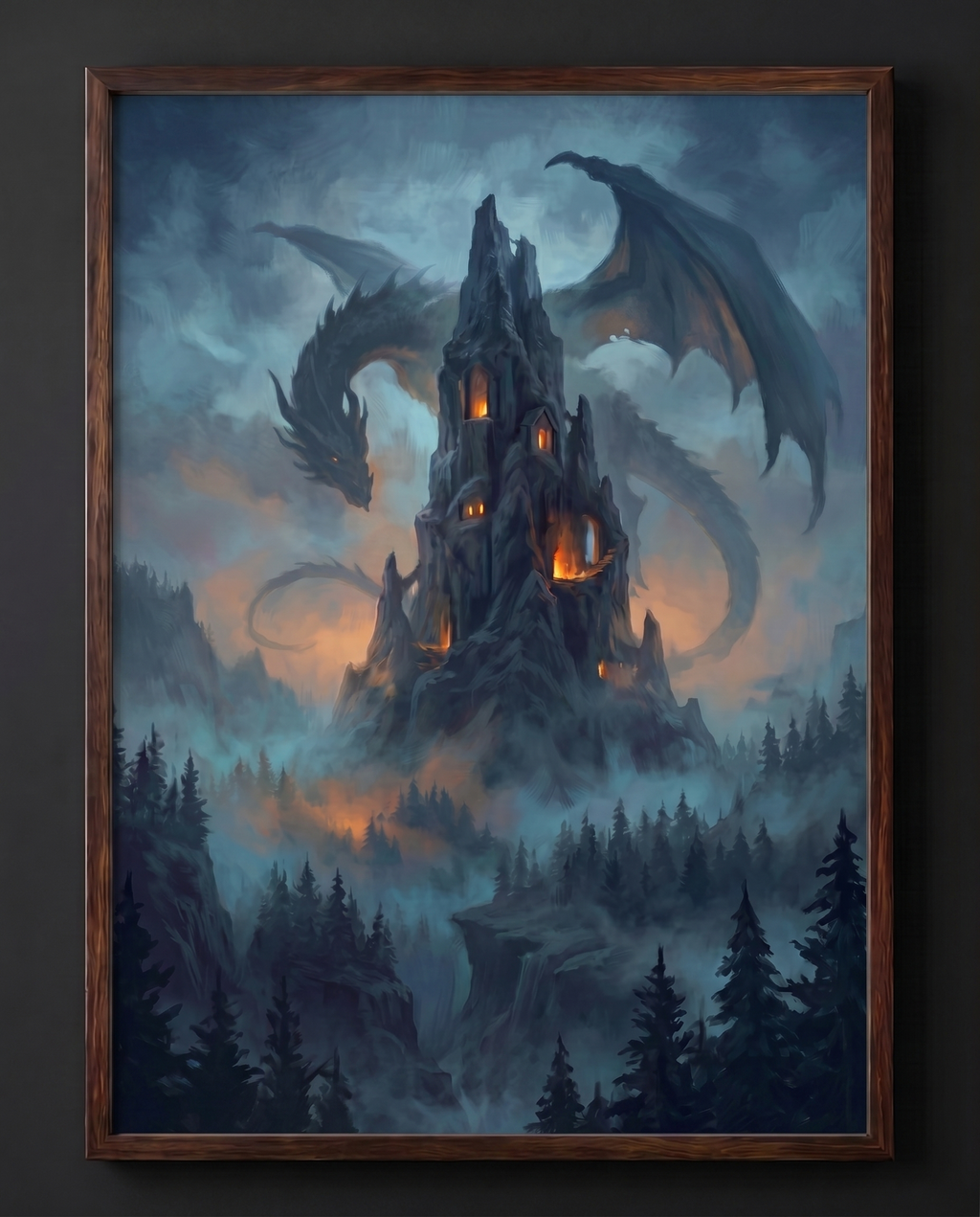 The Dragon's Keep — Dark Fantasy Art Print