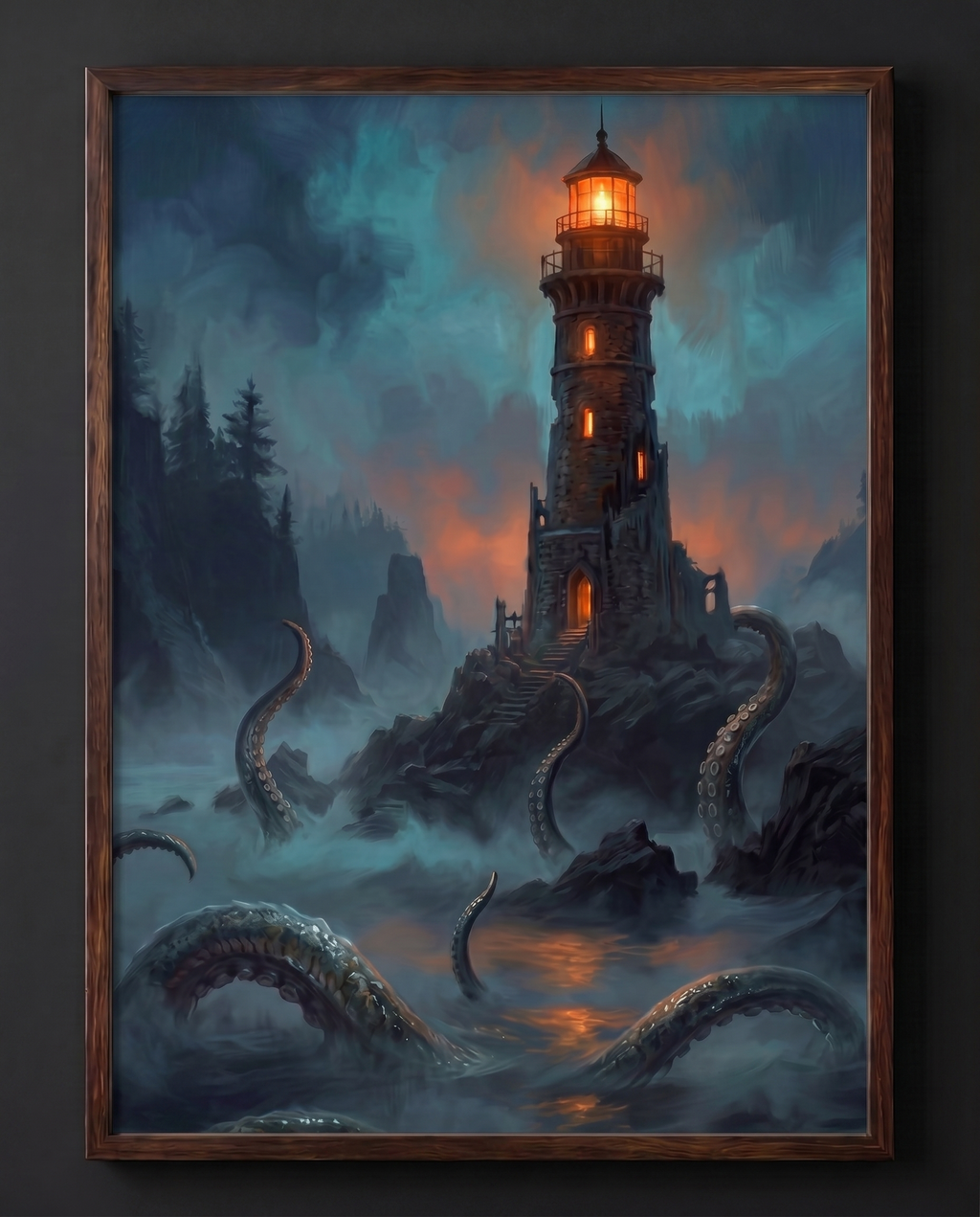 The Kraken's Light — Dark Fantasy Art Print
