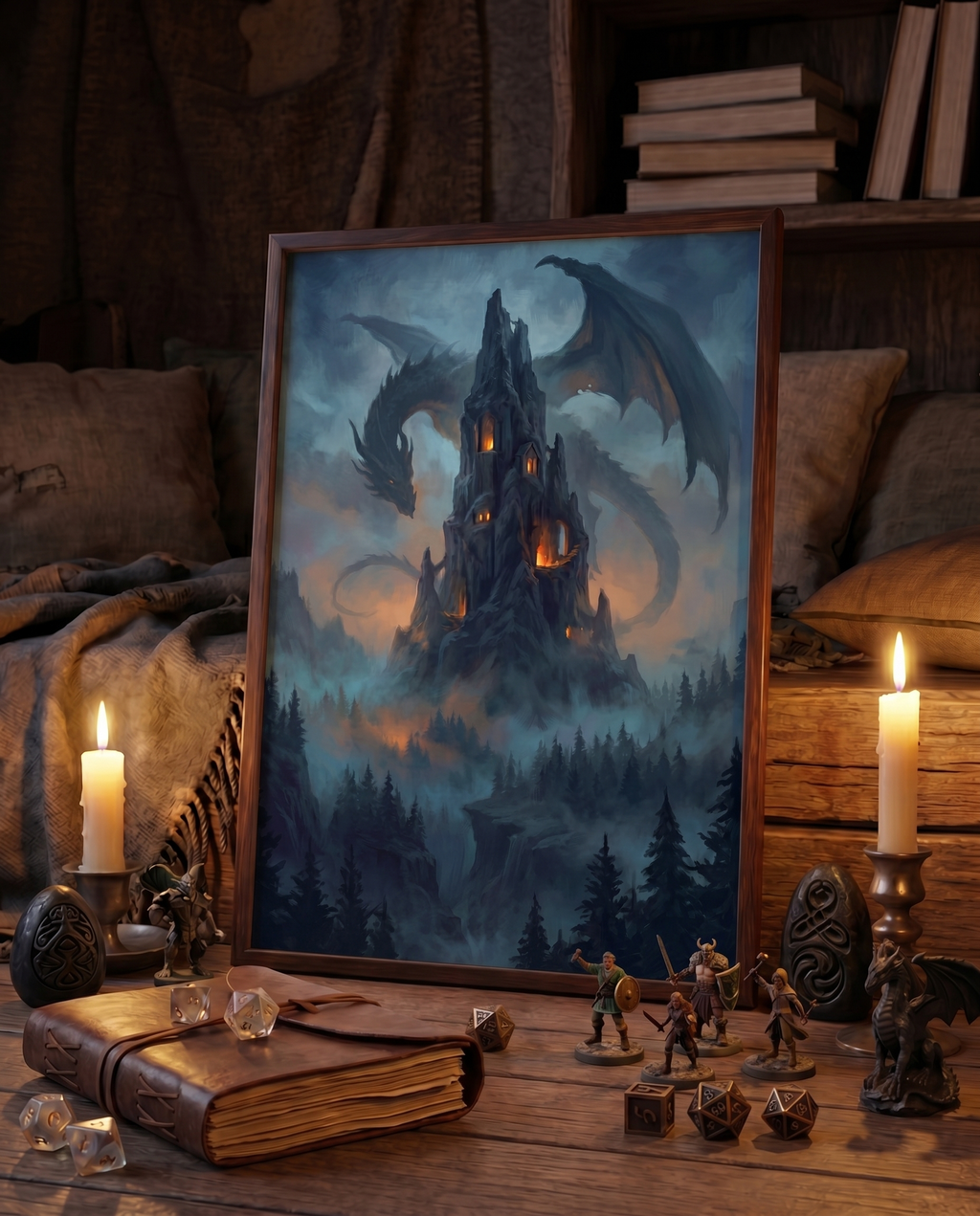 The Dragon's Keep — Dark Fantasy Art Print