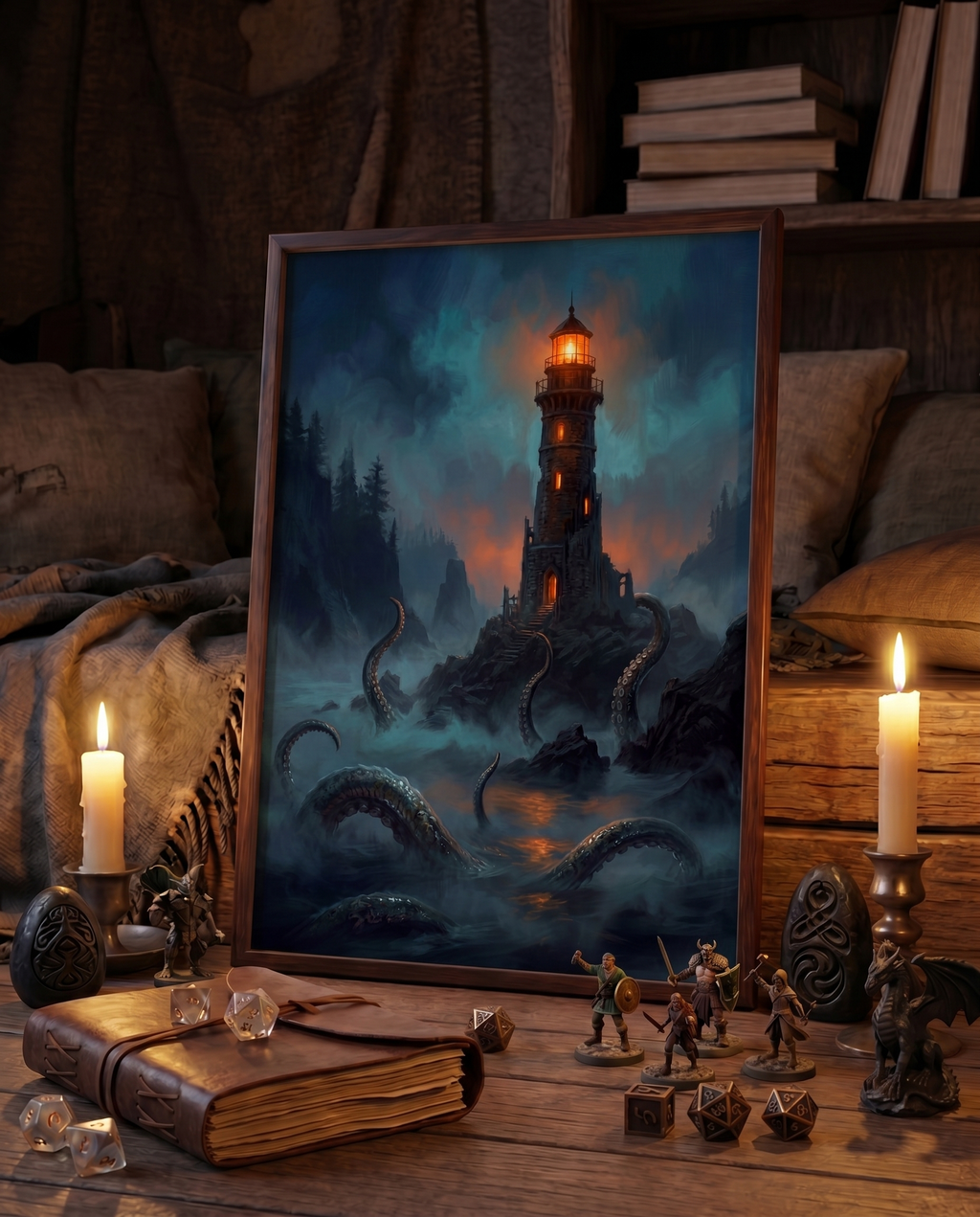 The Kraken's Light — Dark Fantasy Art Print