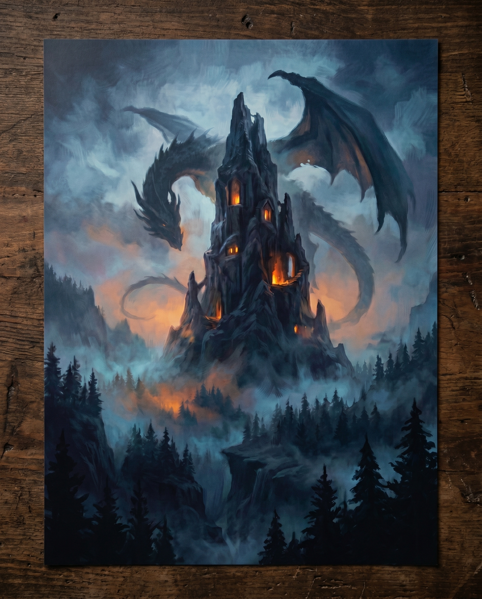 The Dragon's Keep — Dark Fantasy Art Print