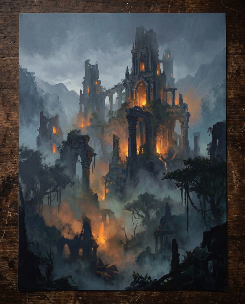 The Fallen Sanctum — Dark Fantasy Art Print